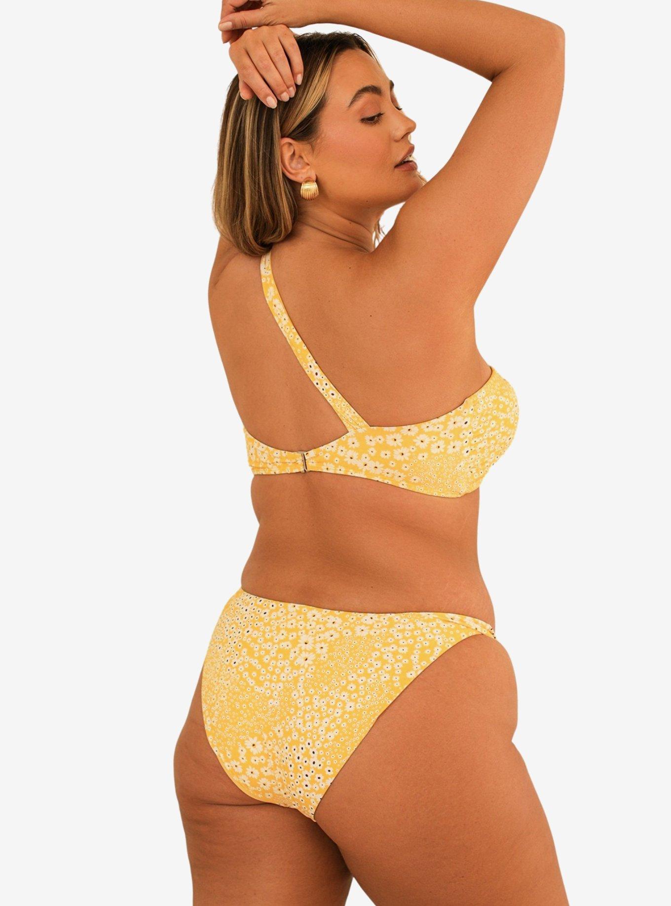 Dippin' Daisy's Charlie Cheeky Swim Bottom Golden Ditsy, FLORAL - YELLOW, alternate