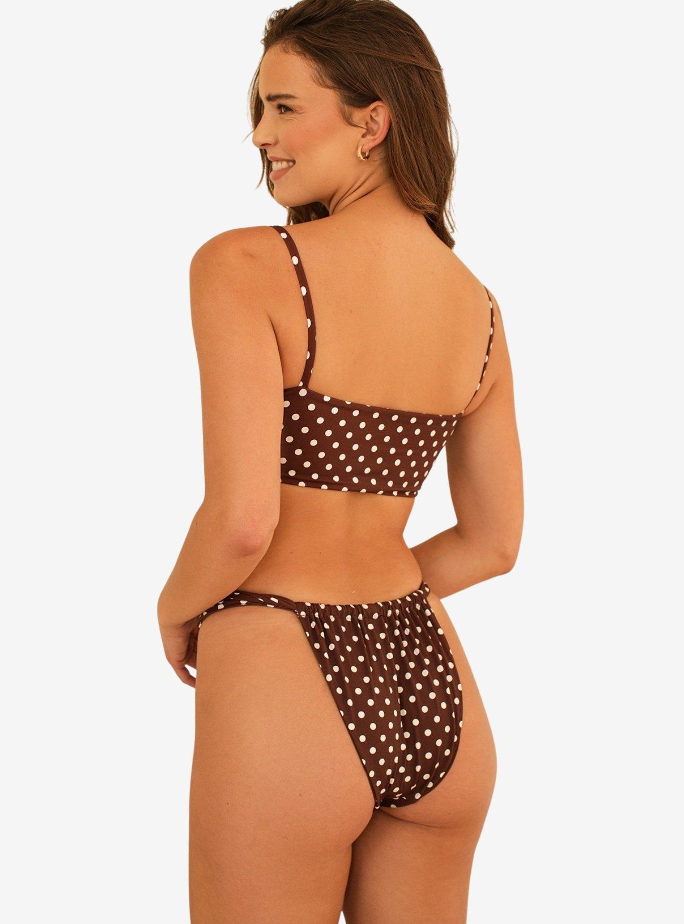 Dippin' Daisy's Mirage V-Cut Neckline Swim Top Dotted Brown, BROWN, alternate