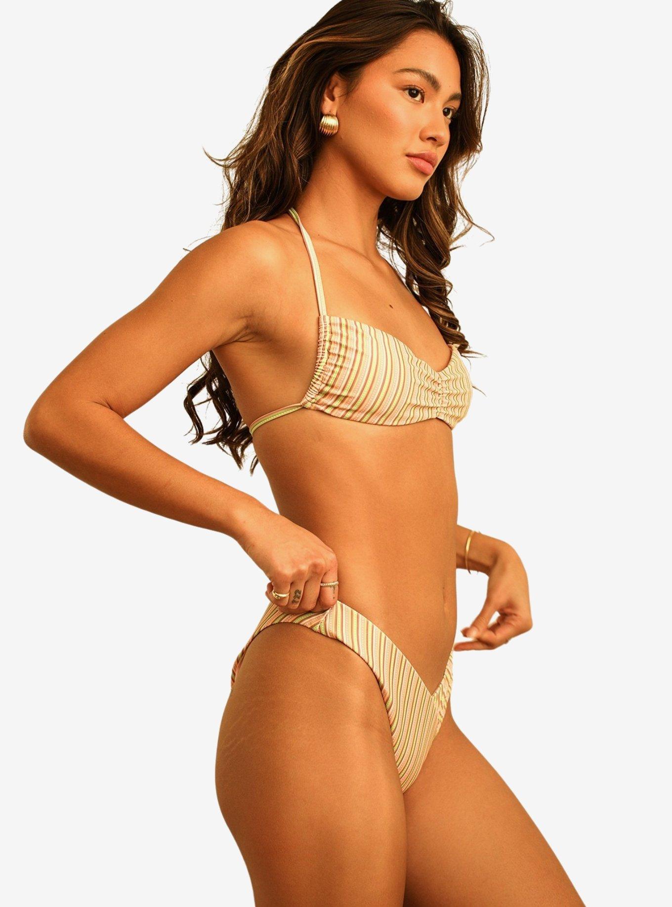 Dippin' Daisy's Angel Cheeky Swim Bottom Nostalgia Stripe, , hi-res