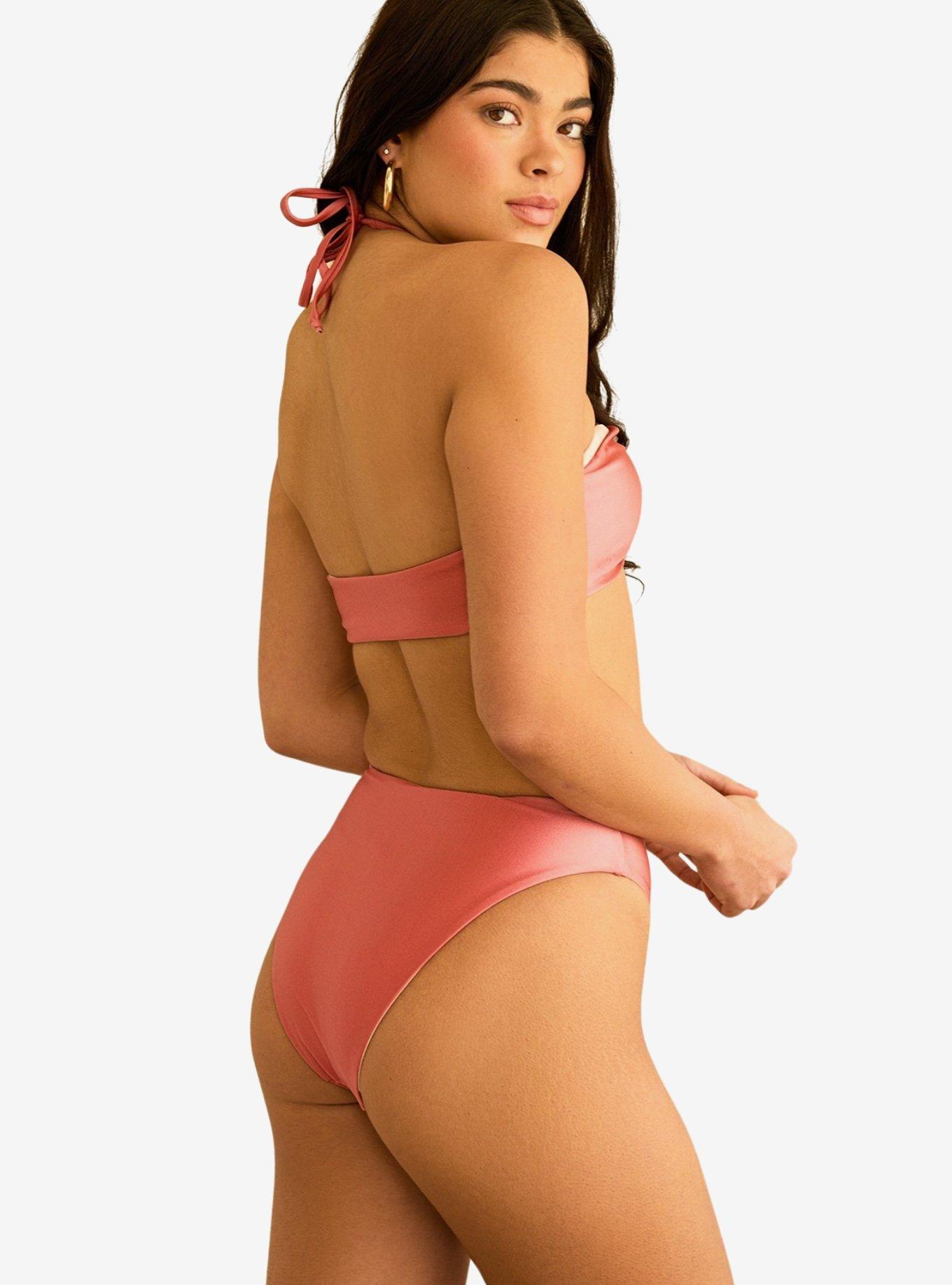 Dippin' Daisy's Amalfi String Tie Bandeau Swim Top Dusty Rose, DUSTY ROSE, alternate