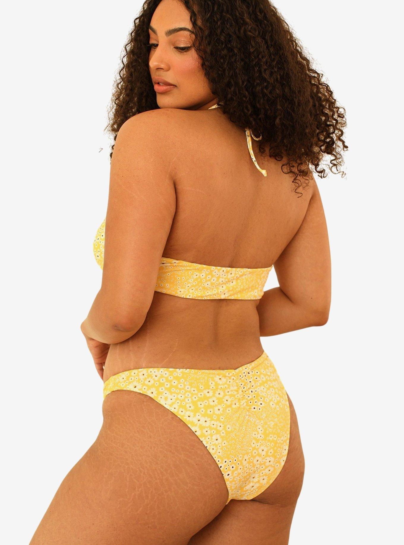 Dippin' Daisy's Amalfi String Tie Bandeau Swim Top Golden Ditsy, FLORAL - YELLOW, alternate
