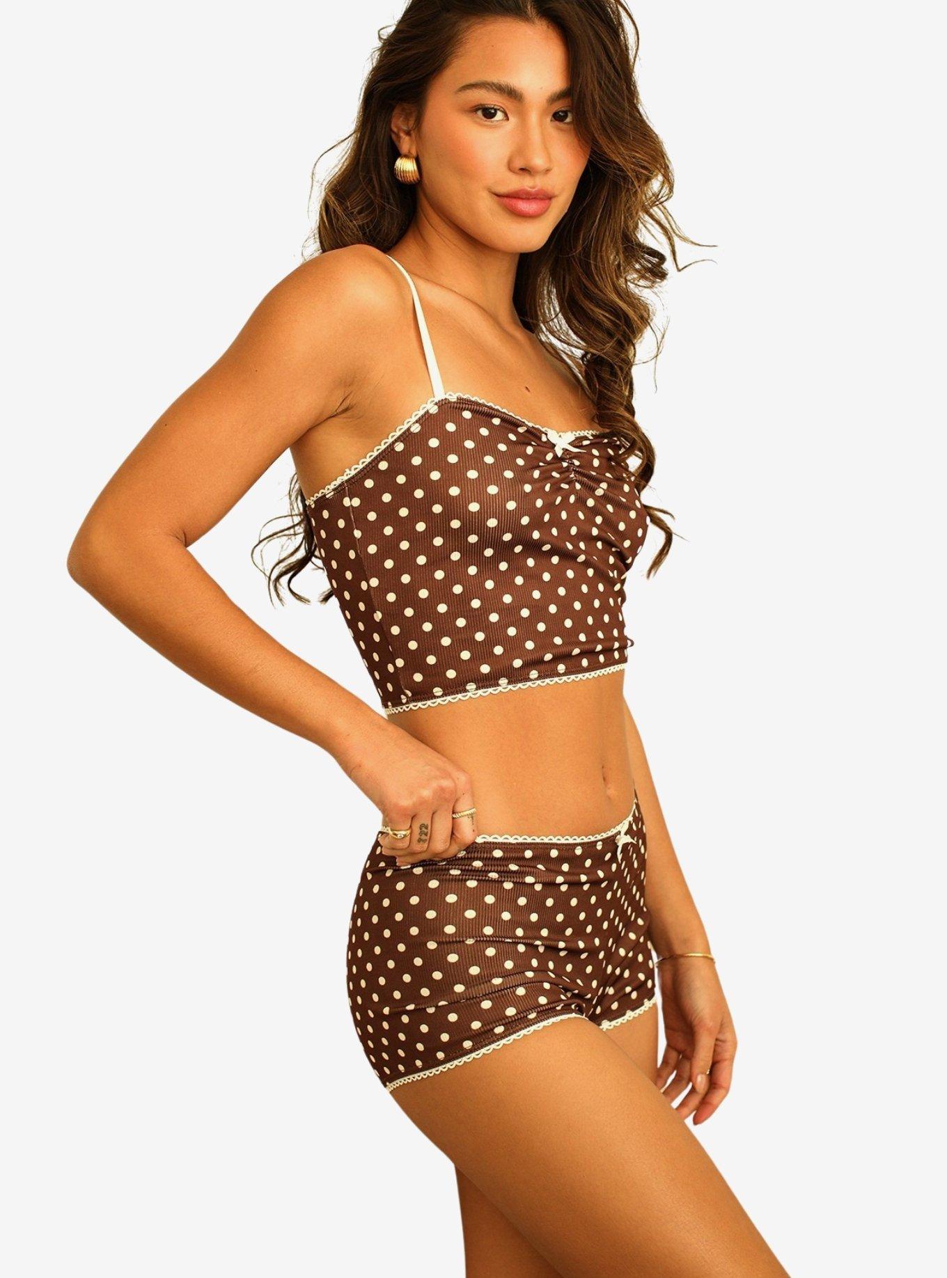 Dippin' Daisy's Sweet Dreams Pajama Set Dotted Brown, BROWN, alternate