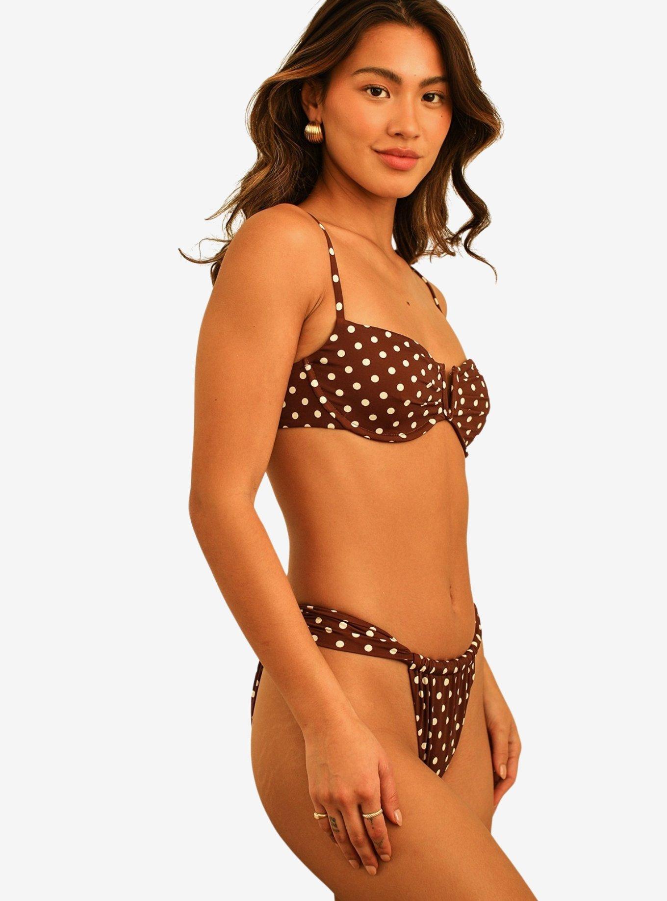 Dippin' Daisy's Diana Underwire Swim Top Dotted Brown, BROWN, alternate