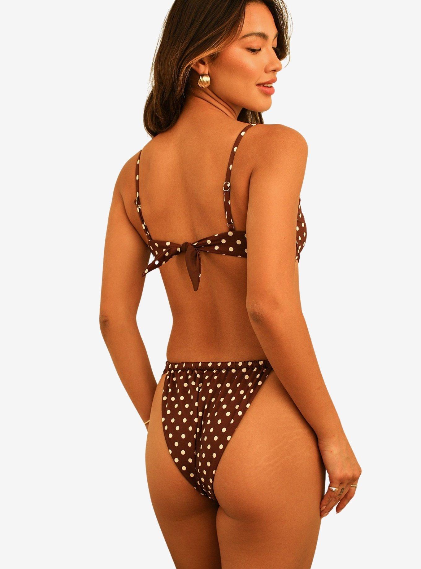 Dippin' Daisy's Diana Underwire Swim Top Dotted Brown, BROWN, alternate