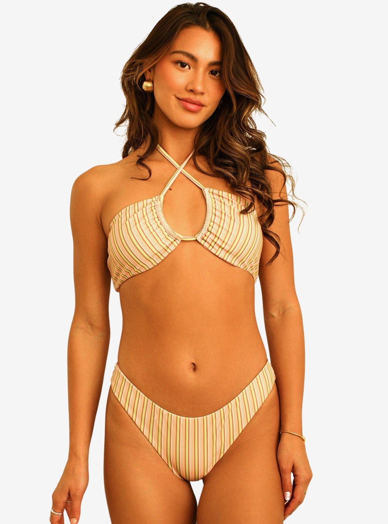 Dippin' Daisy's Palma Scrunch Back Cheeky Swim Bottom Nostalgia Stripe, MULTI, alternate