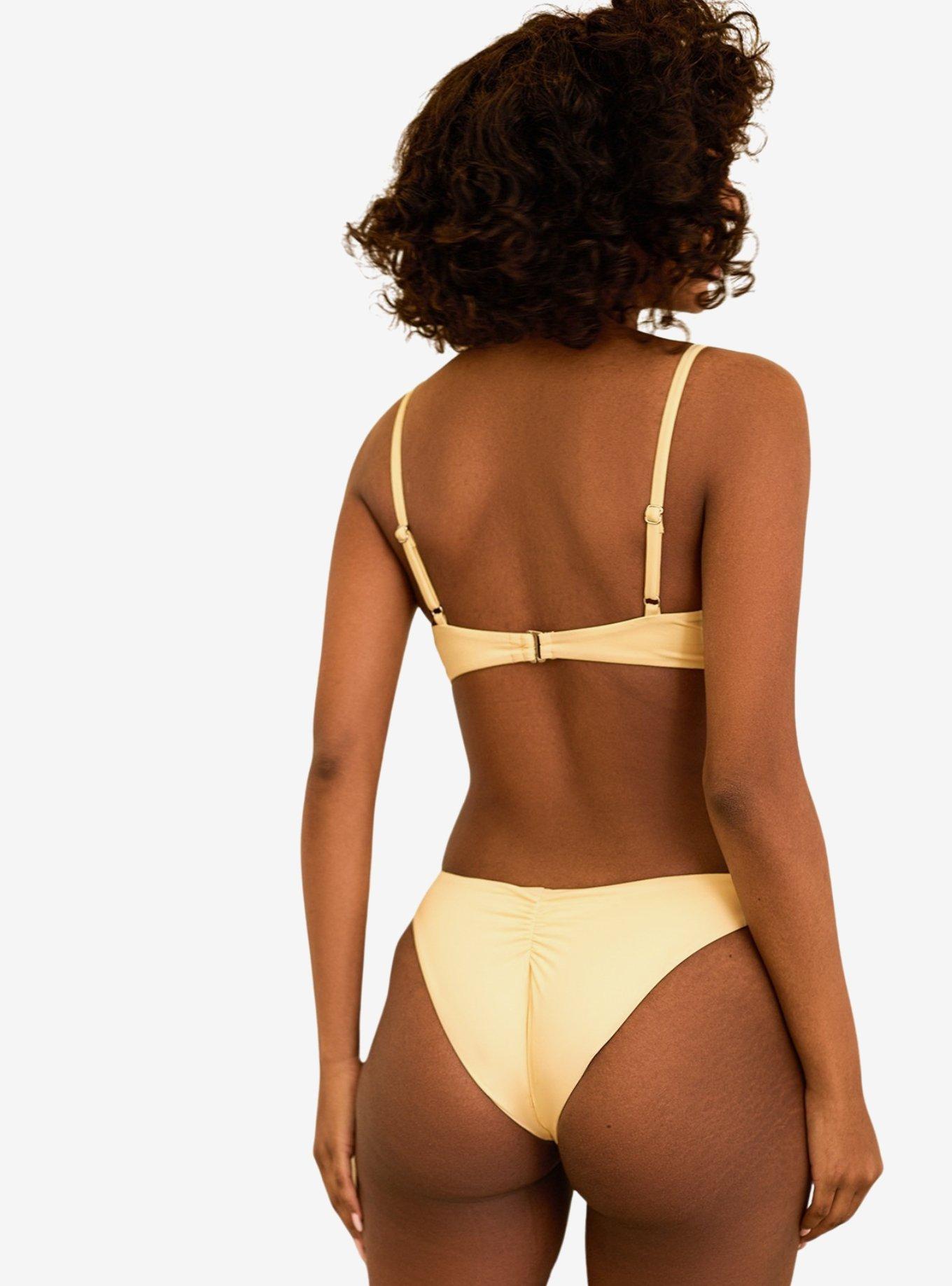 Dippin' Daisy's Palma Scrunch Back Cheeky Swim Bottom Vanilla, FRENCH VANILLA, alternate