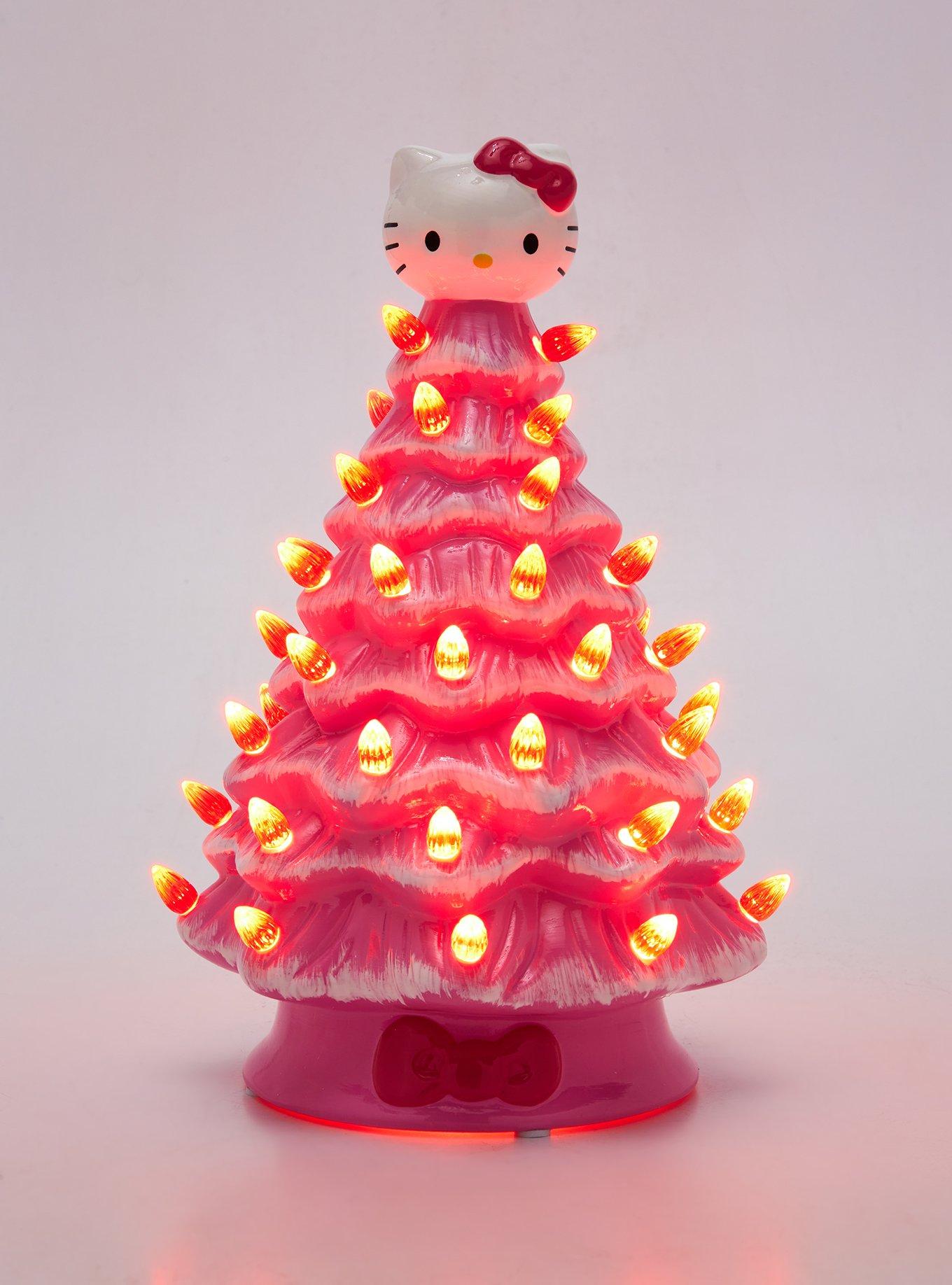 Sanrio Hello Kitty Light-Up Pink Ceramic Christmas Tree, , alternate