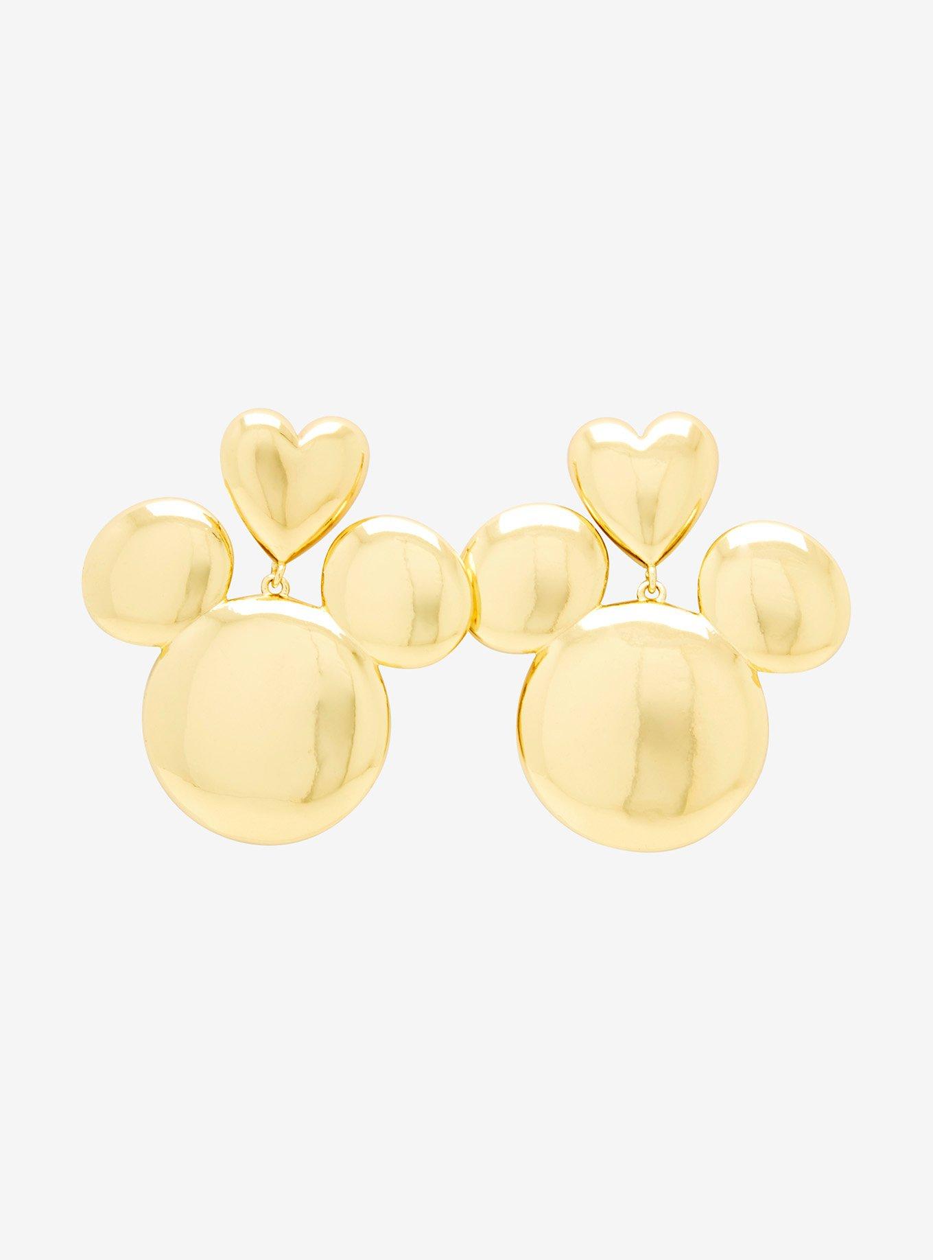 Baublebar Disney Mickey Mouse Gold Heart Earrings, , hi-res