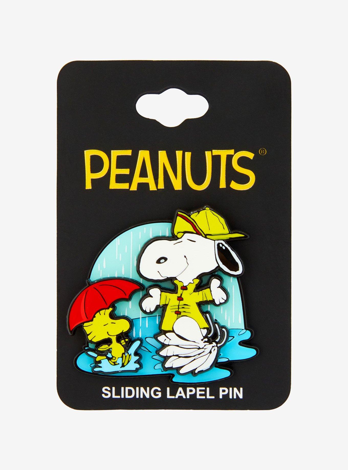 Peanuts Snoopy & Woodstock Raincoat Splash Moving Enamel Pin — BoxLunch Exclusive, , alternate