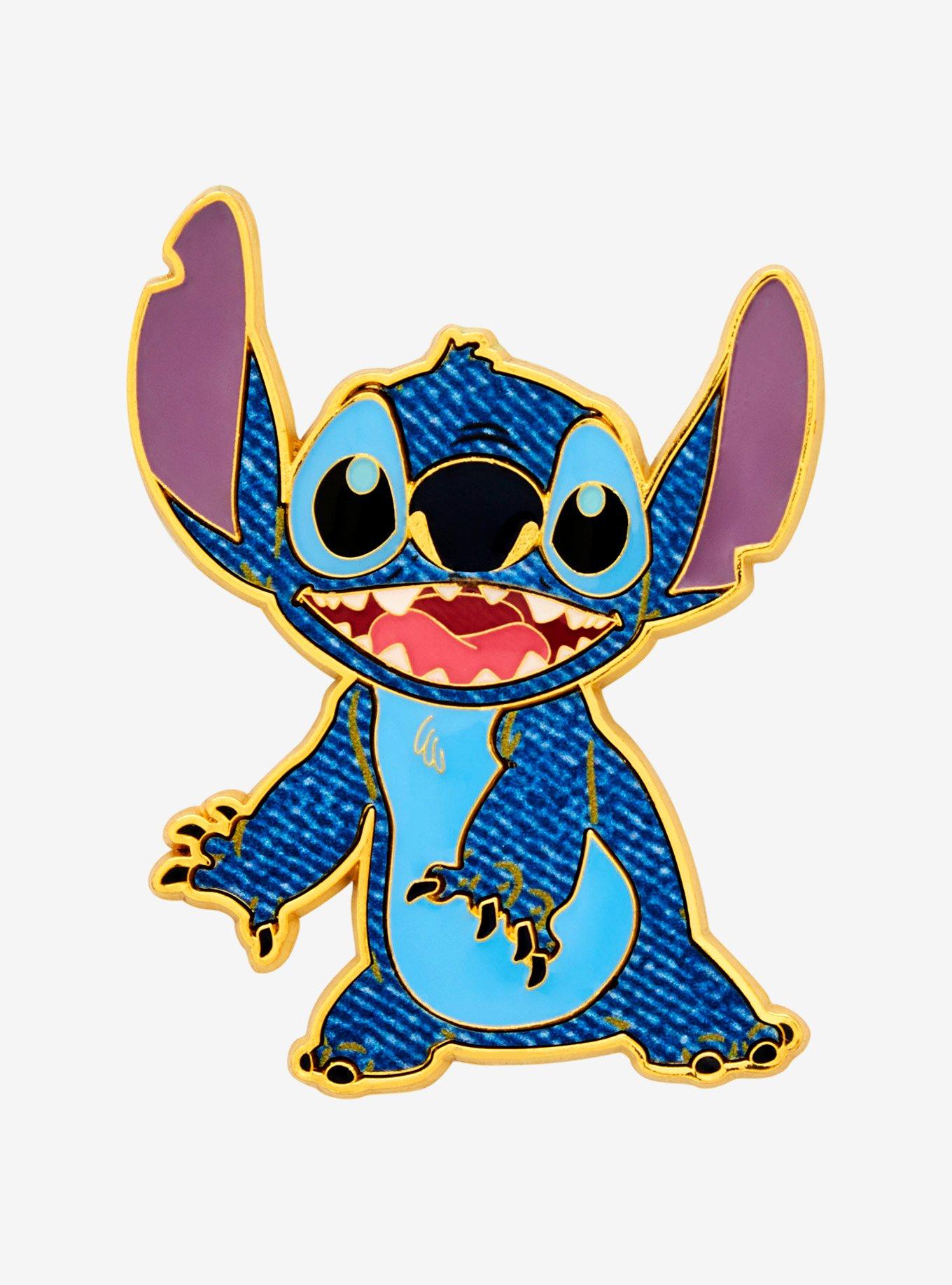 Loungefly Disney Lilo & Stitch Denim Stitch Enamel Pin - BoxLunch Exclusive, , alternate