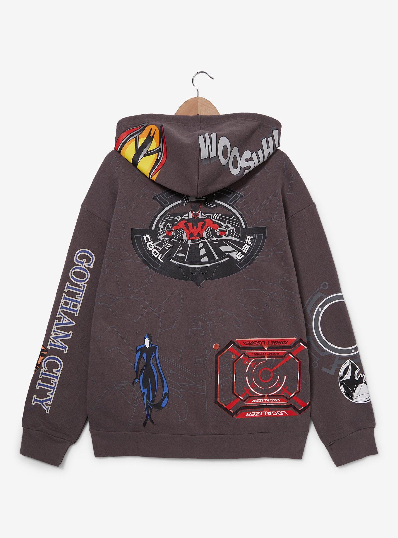 DC Comics Batman Beyond Allover Print Hoodie - BoxLunch Exclusive, RED  RED BLACK, alternate