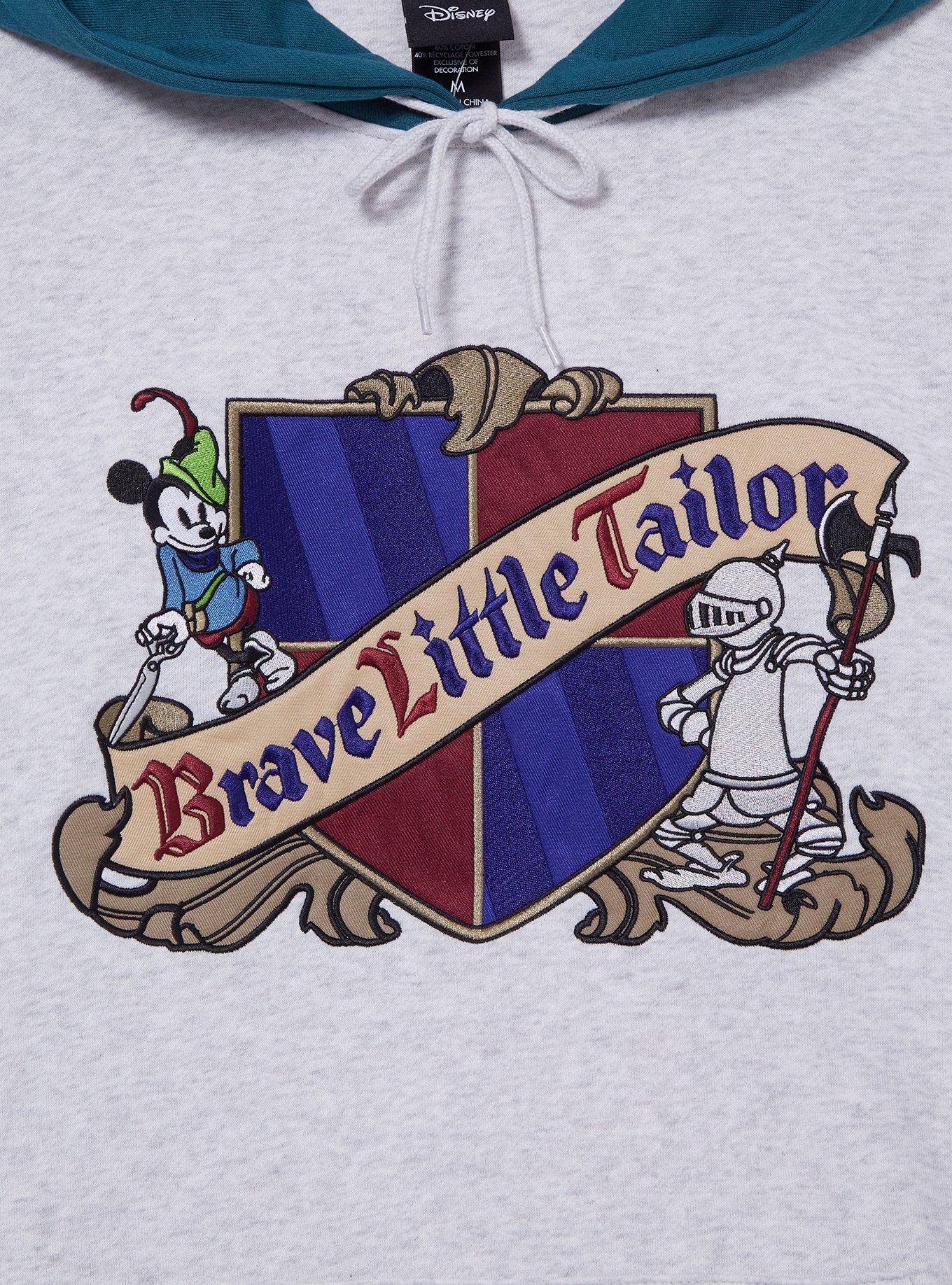 Disney Brave Little Tailor Mickey Mouse Crest Hoodie - BoxLunch Exclusive, HEATHER GR, alternate