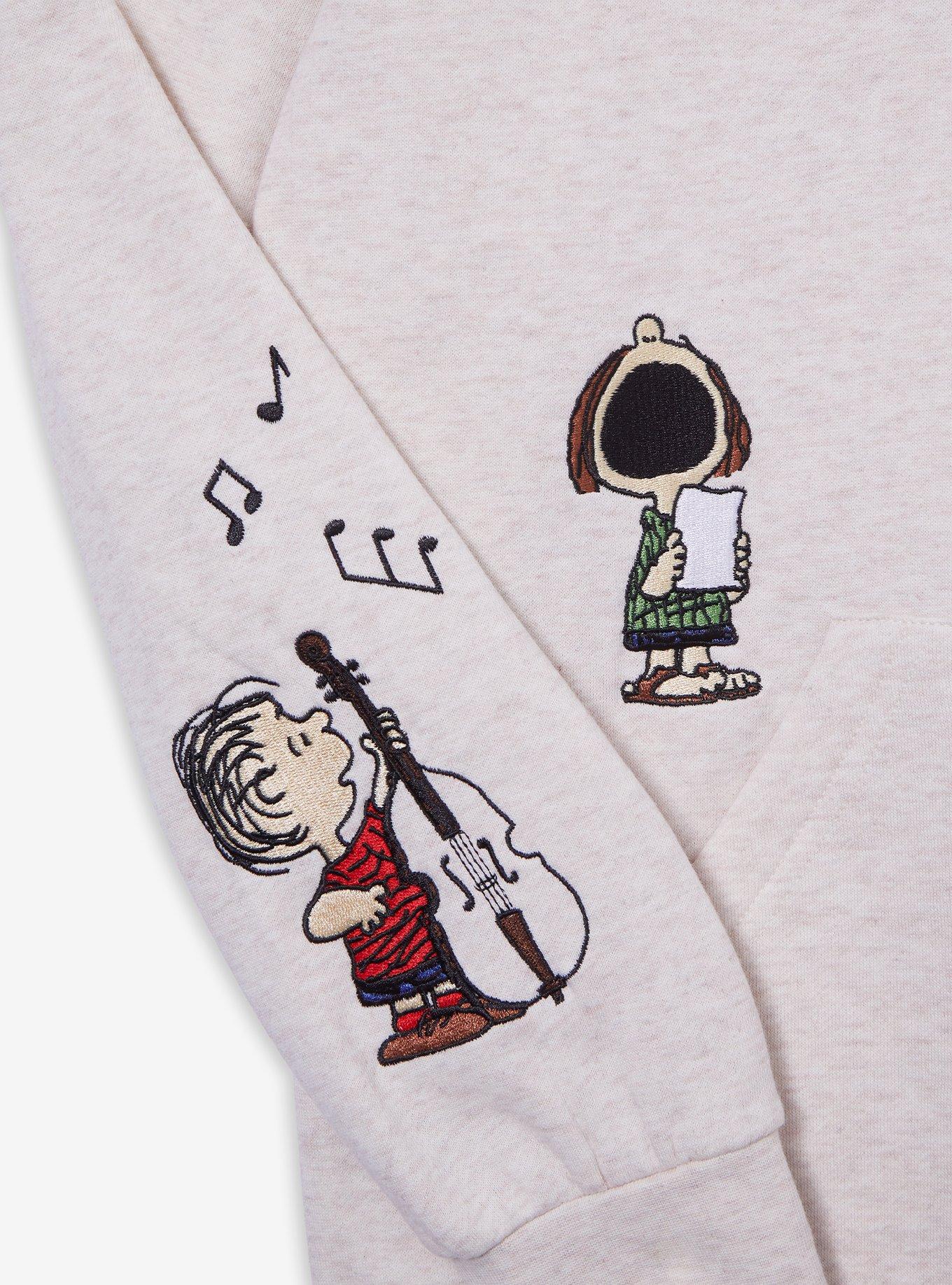 Peanuts Charlie Brown & Gang Embroidered Hoodie - BoxLunch Exclusive, HEATHER, alternate