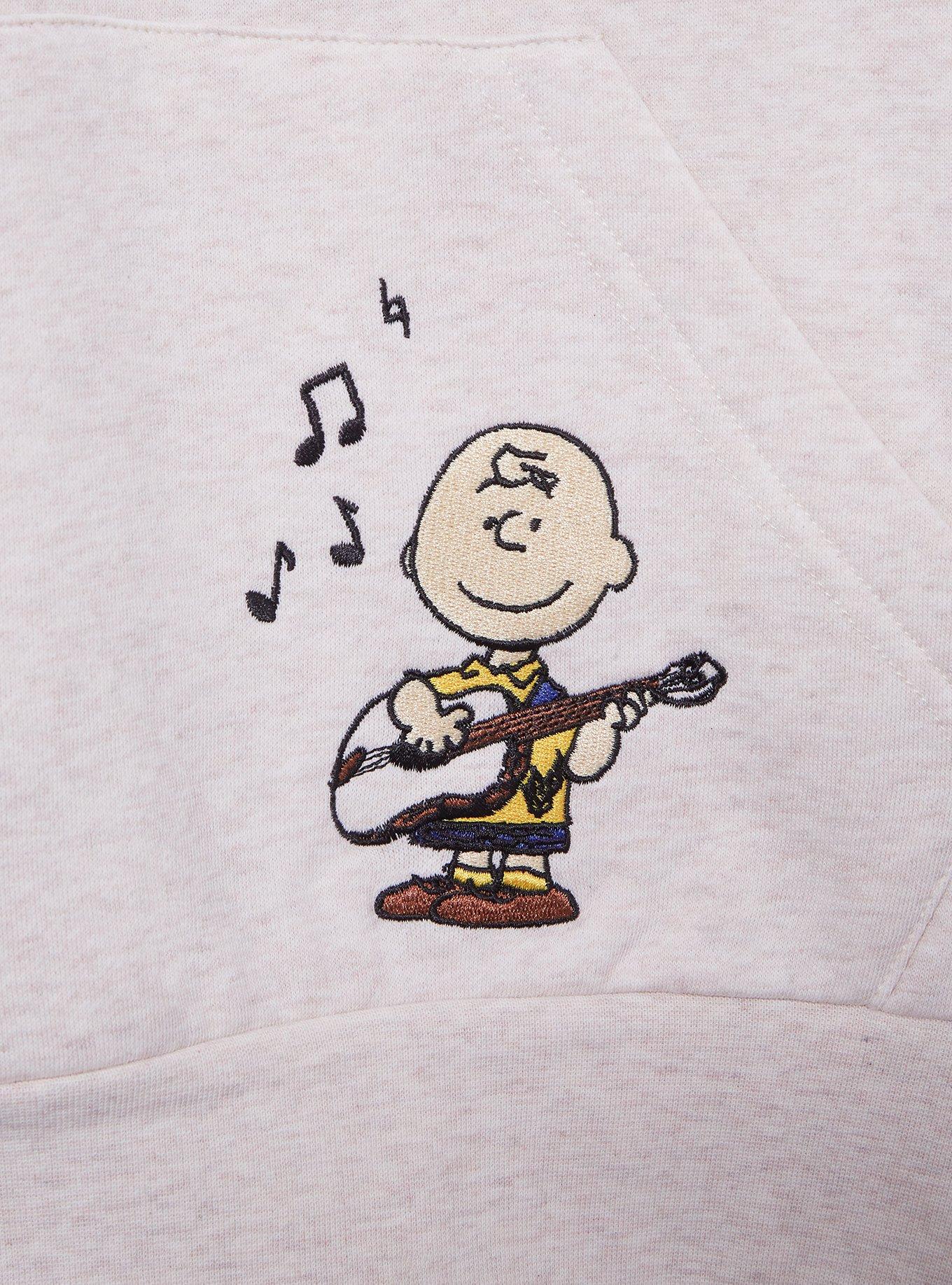 Peanuts Charlie Brown & Gang Embroidered Hoodie - BoxLunch Exclusive, HEATHER, alternate