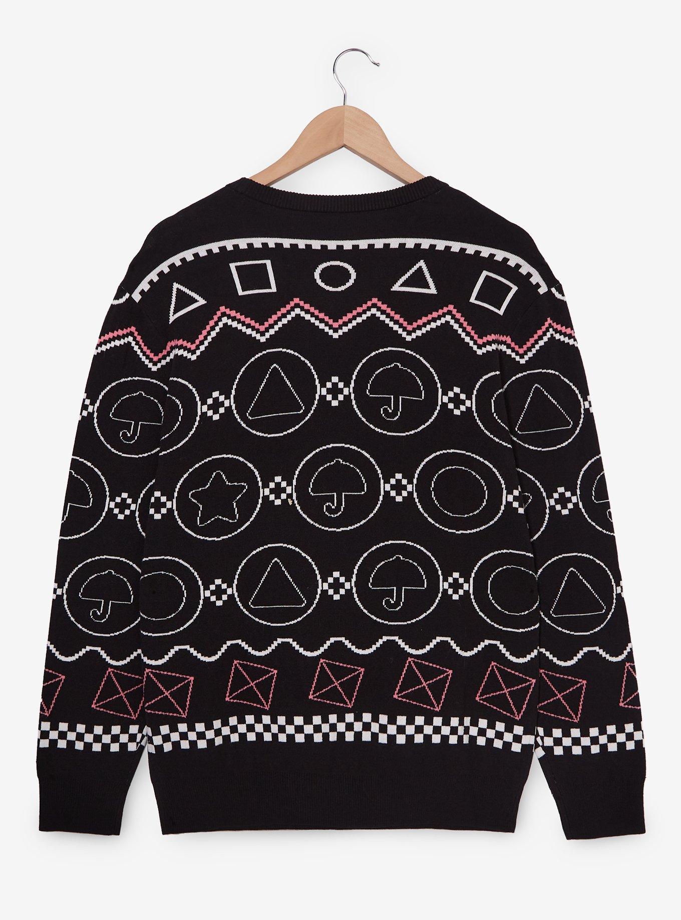 Squid Games Young-hee Holiday Sweater &mdash; BoxLunch Exclusive, BLACK, alternate