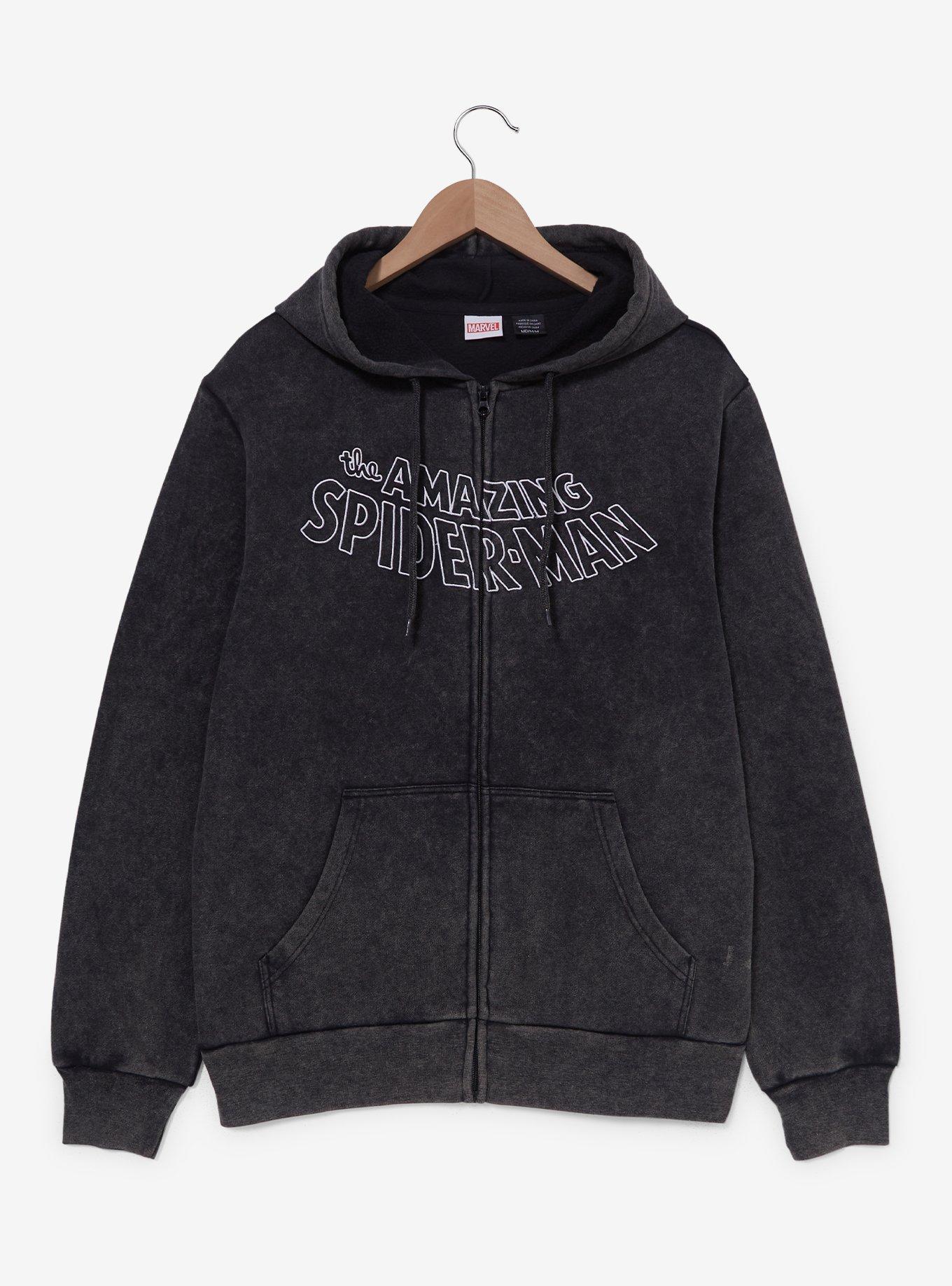 Marvel Spider-Man Title Mineral Wash Zippered Hoodie