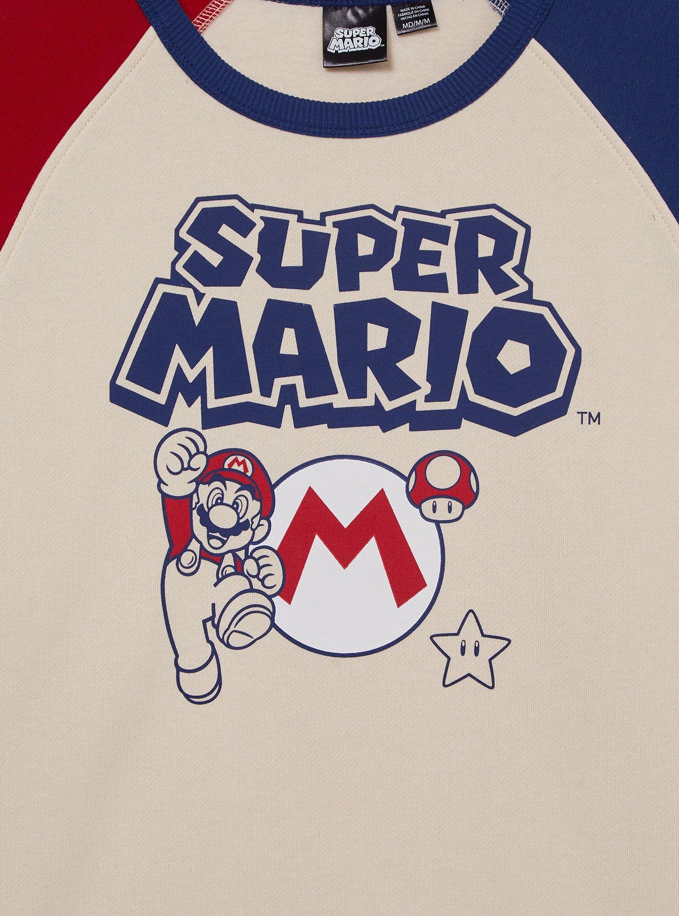 Nintendo Super Mario Bros. Mario Color Blocked Crewneck - BoxLunch Exclusive, , hi-res