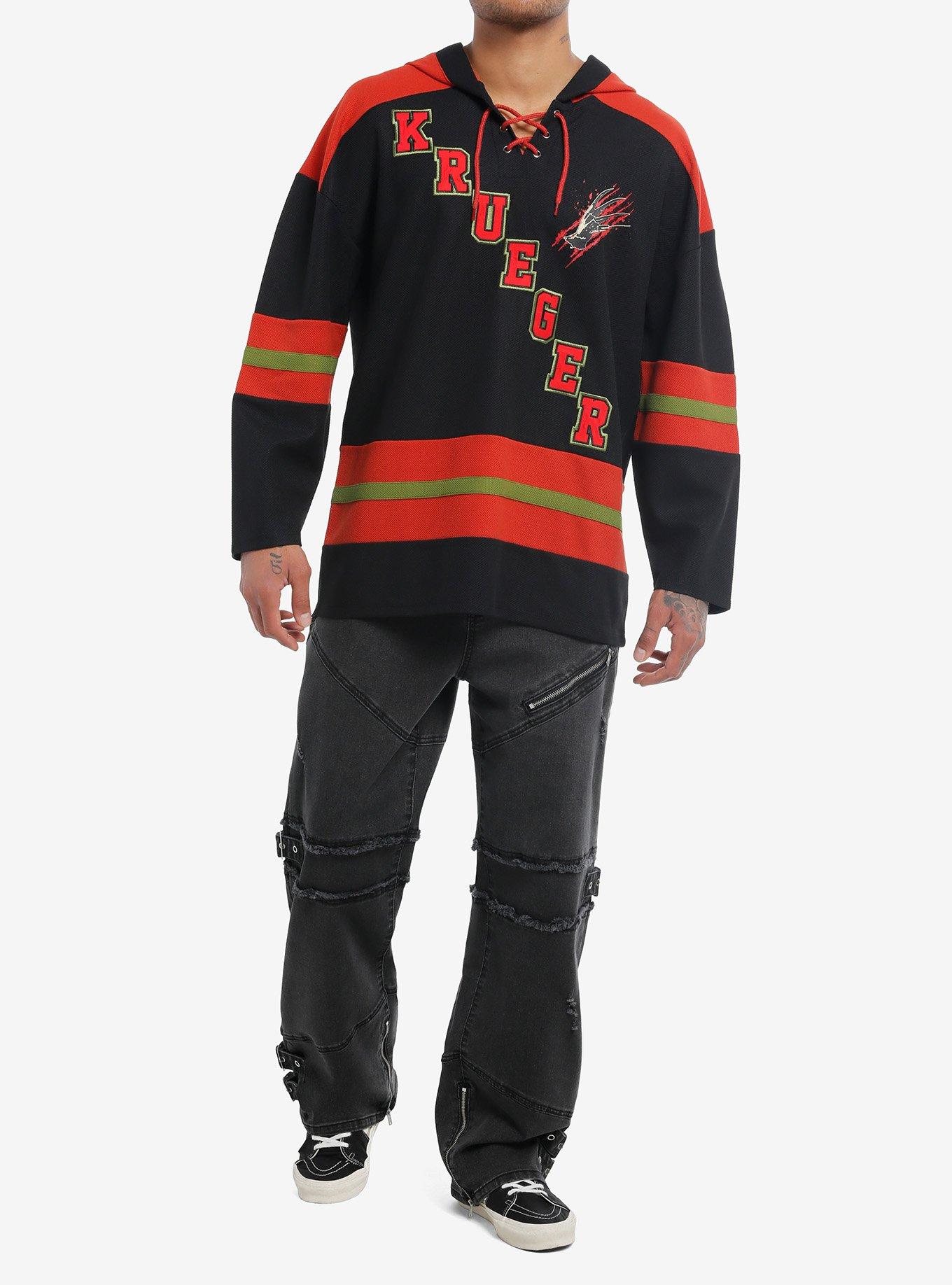 A Nightmare On Elm Street Freddy Krueger Hockey Jersey, BLACK, alternate