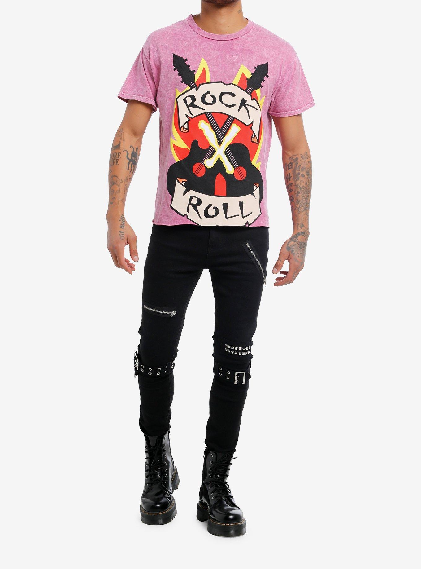 Marvel X-Men '97 Gambit Rock & Roll Crop T-Shirt, PINK, alternate