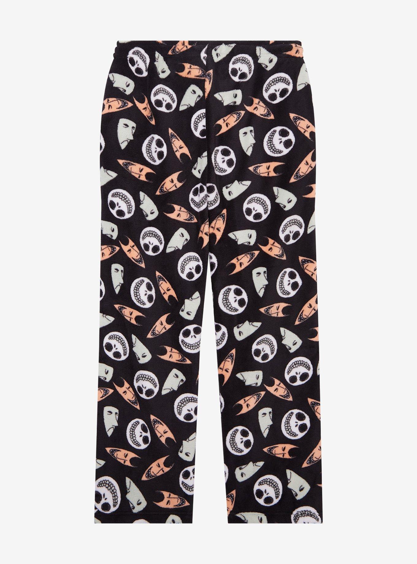 Disney The Nightmare Before Christmas Lock, Shock, & Barrel Allover Print Plush Women's Plus Size Sleep Pants - BoxLunch Exclusive, BLACK, alternate