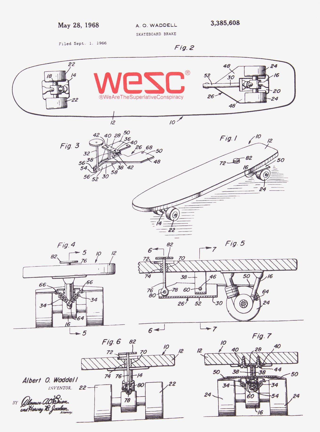 WeSC Mason Skateboard Diagram Short Sleeve Tee, IVORY, alternate