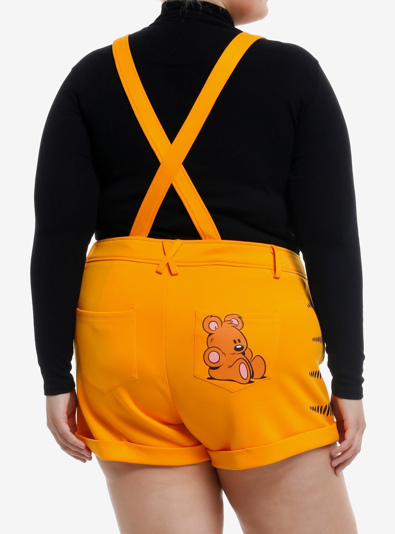 Garfield Face Shortalls Plus Size, ORANGE, alternate