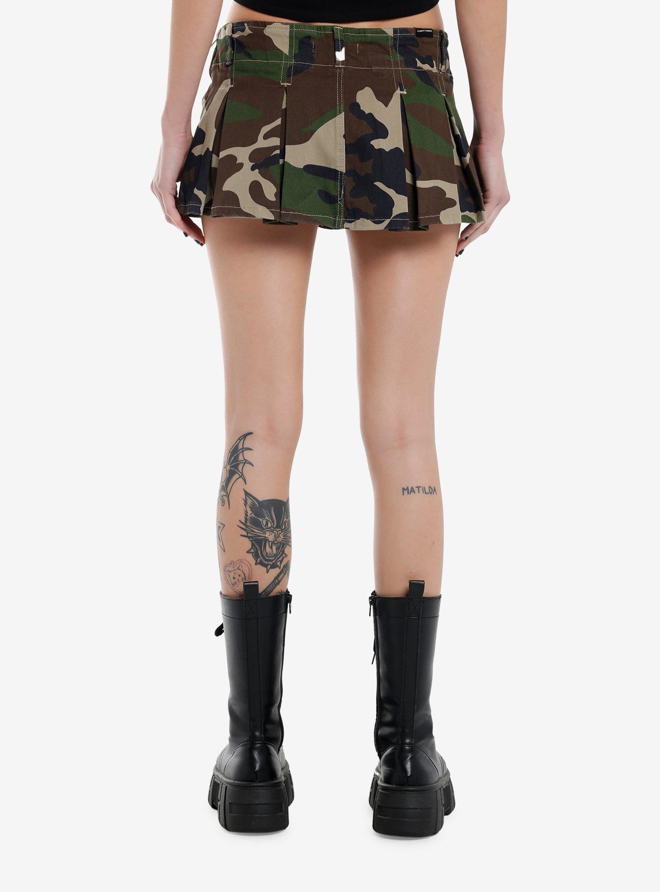 Camo Pleated Micro Skort, , hi-res