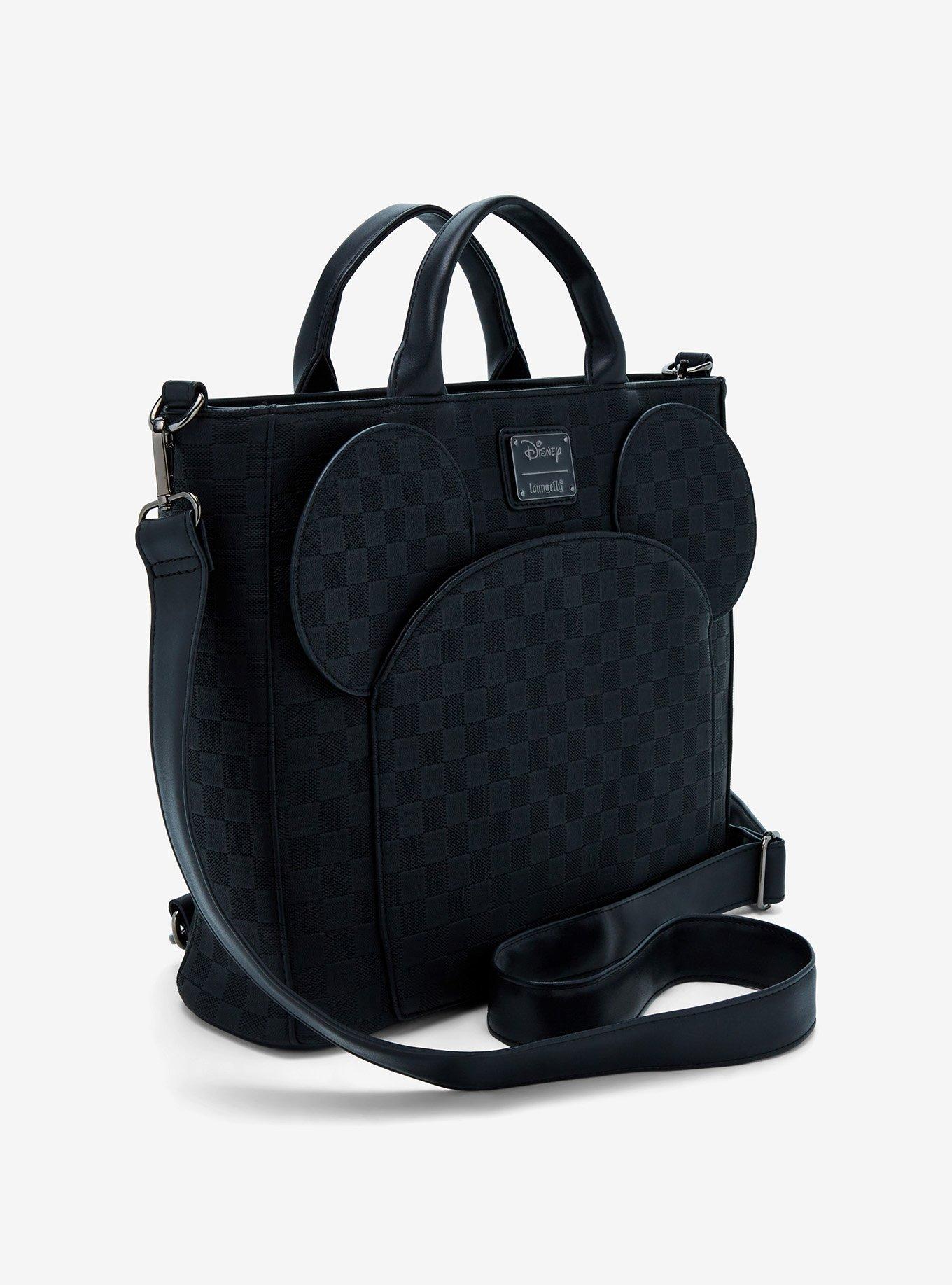 Loungefly Disney Mickey Mouse Black Checkered Convertible Tote Bag, , alternate