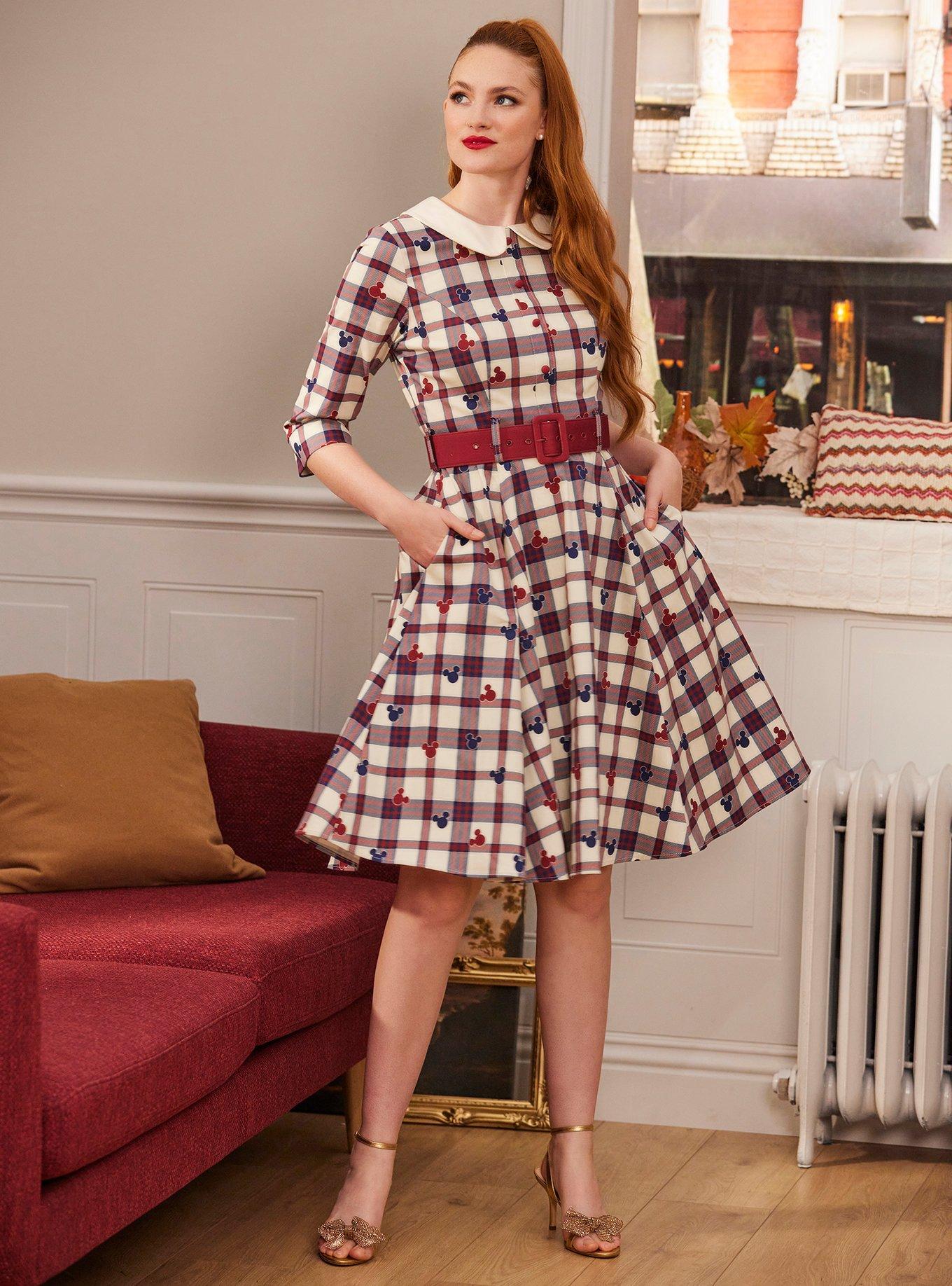 Her Universe Disney Mickey Mouse Plaid Retro Dress Her Universe Exclusive, , hi-res