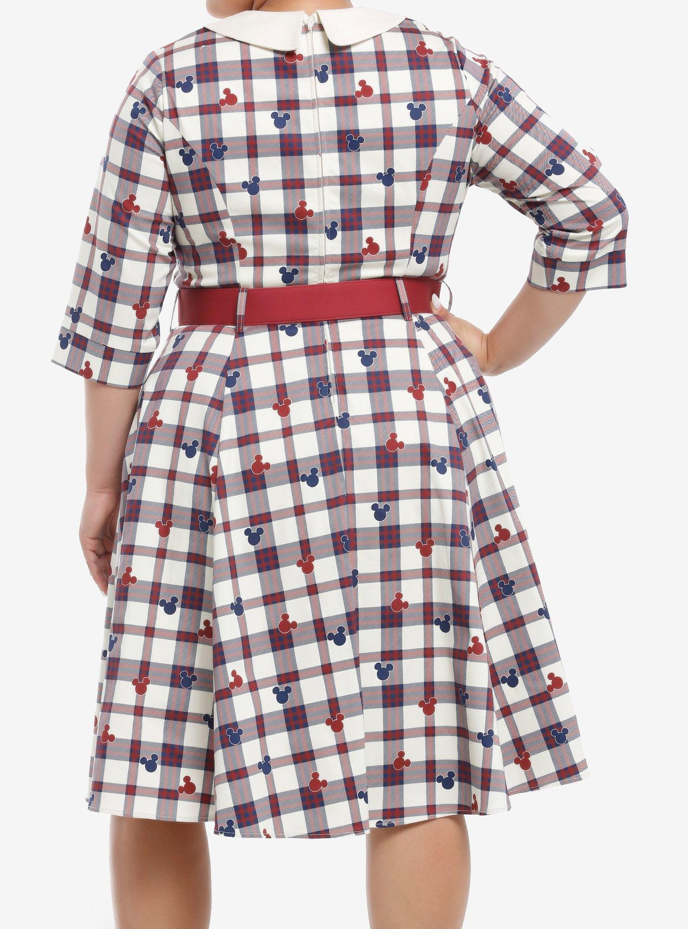 Her Universe Disney Mickey Mouse Plaid Retro Dress Plus Size Her Universe Exclusive, MULTI, alternate