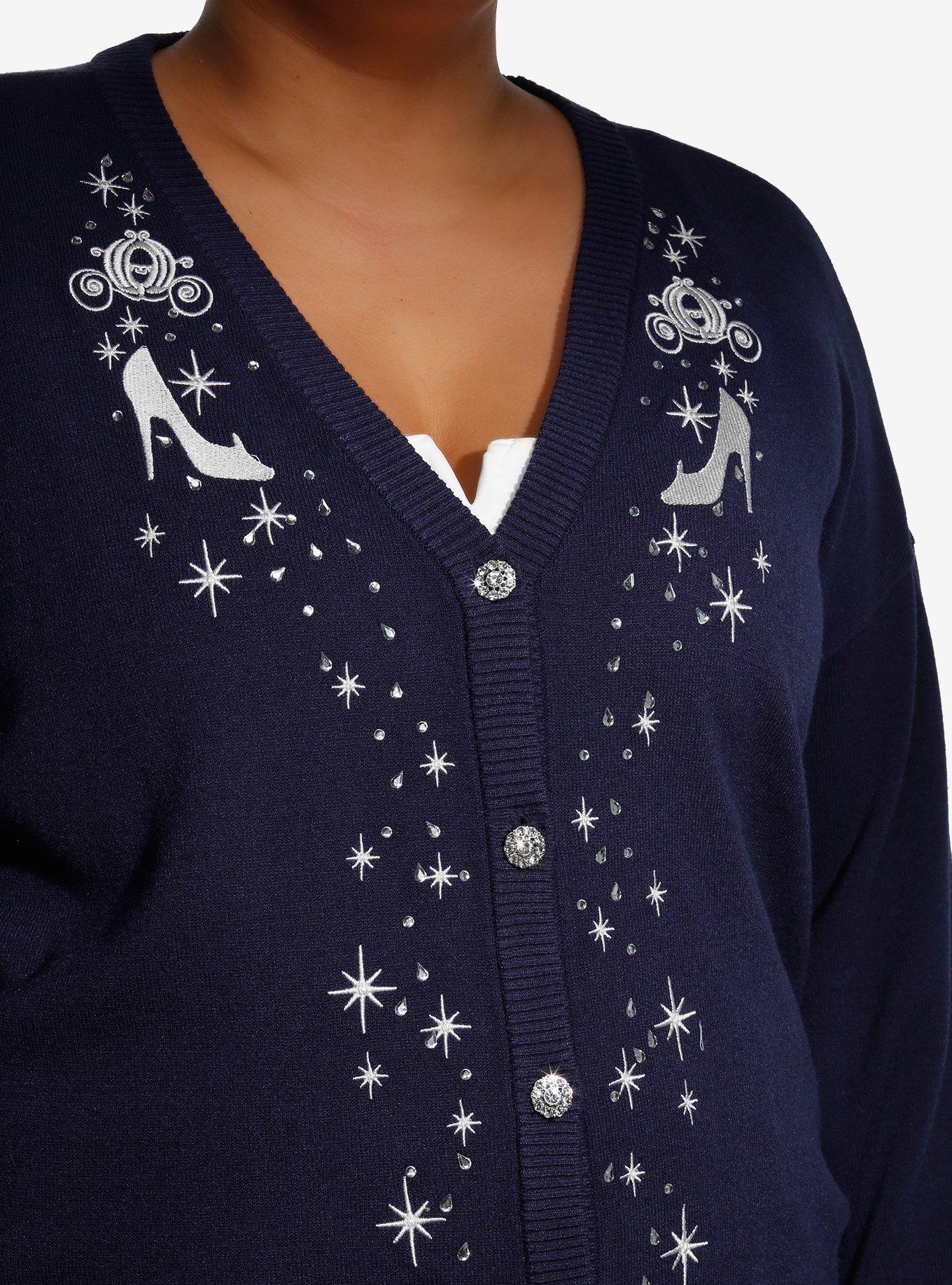 Her Universe Disney Cinderella Icon Rhinestone Cardigan Plus Size Her Universe Exclusive, BLUE, alternate