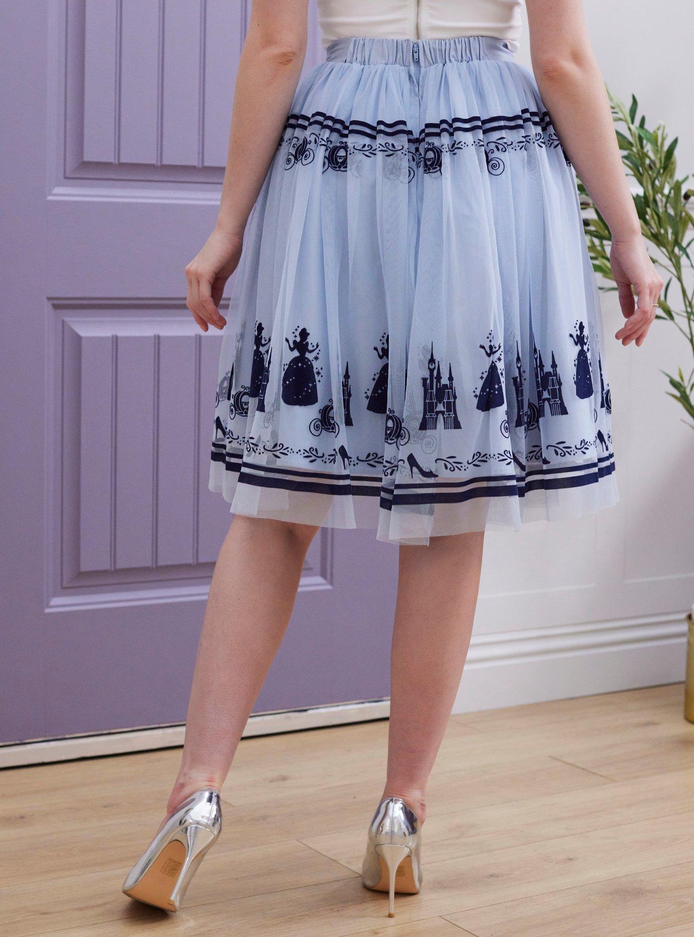 Her Universe Disney Cinderella Tulle Retro Skirt Her Universe Exclusive, BLUE, alternate