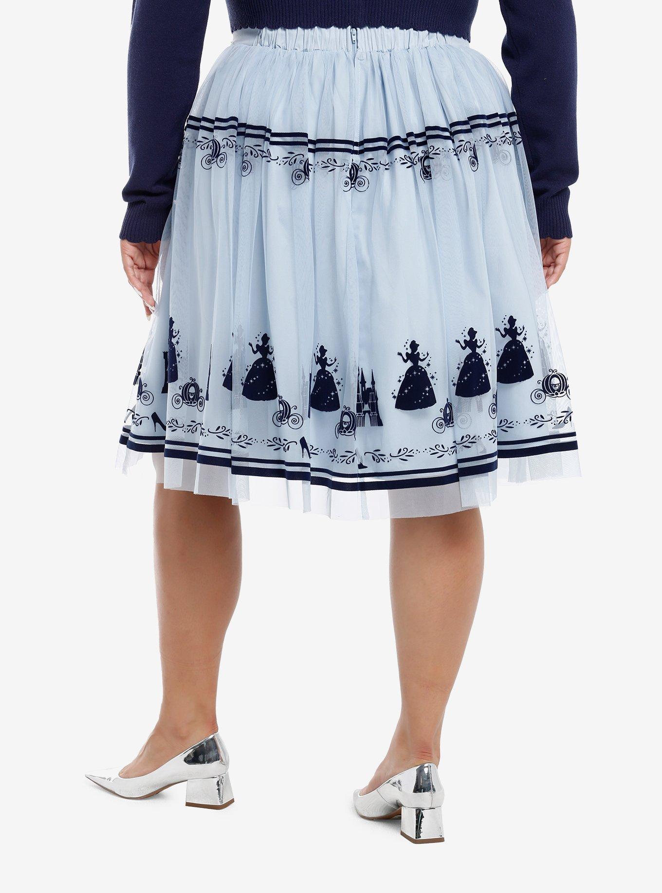 Her Universe Disney Cinderella Tulle Retro Skirt Plus Size Her Universe Exclusive, BLUE, alternate