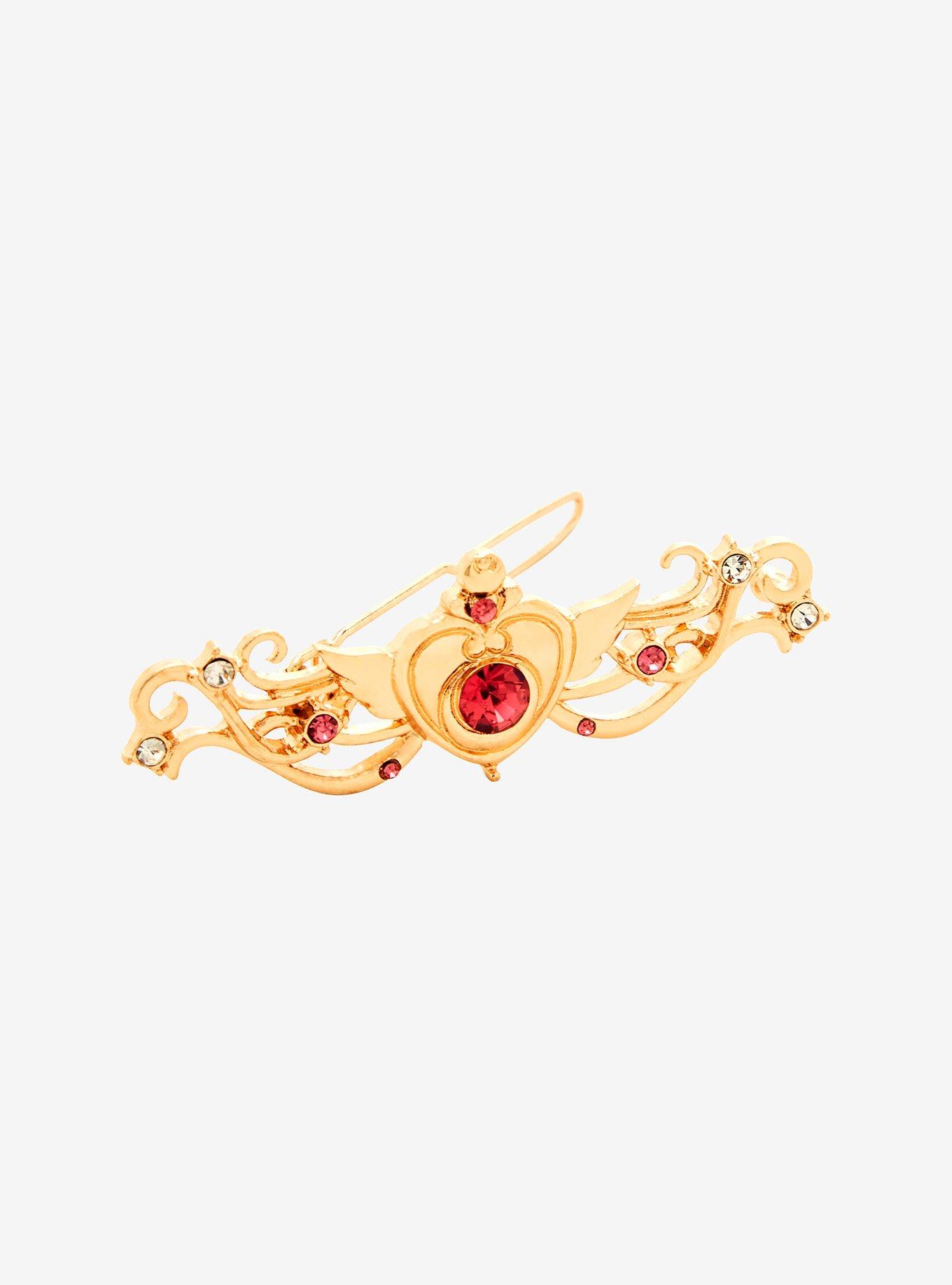 Sailor Moon Gold Rhinestone Barrette — BoxLunch Exclusive, , alternate