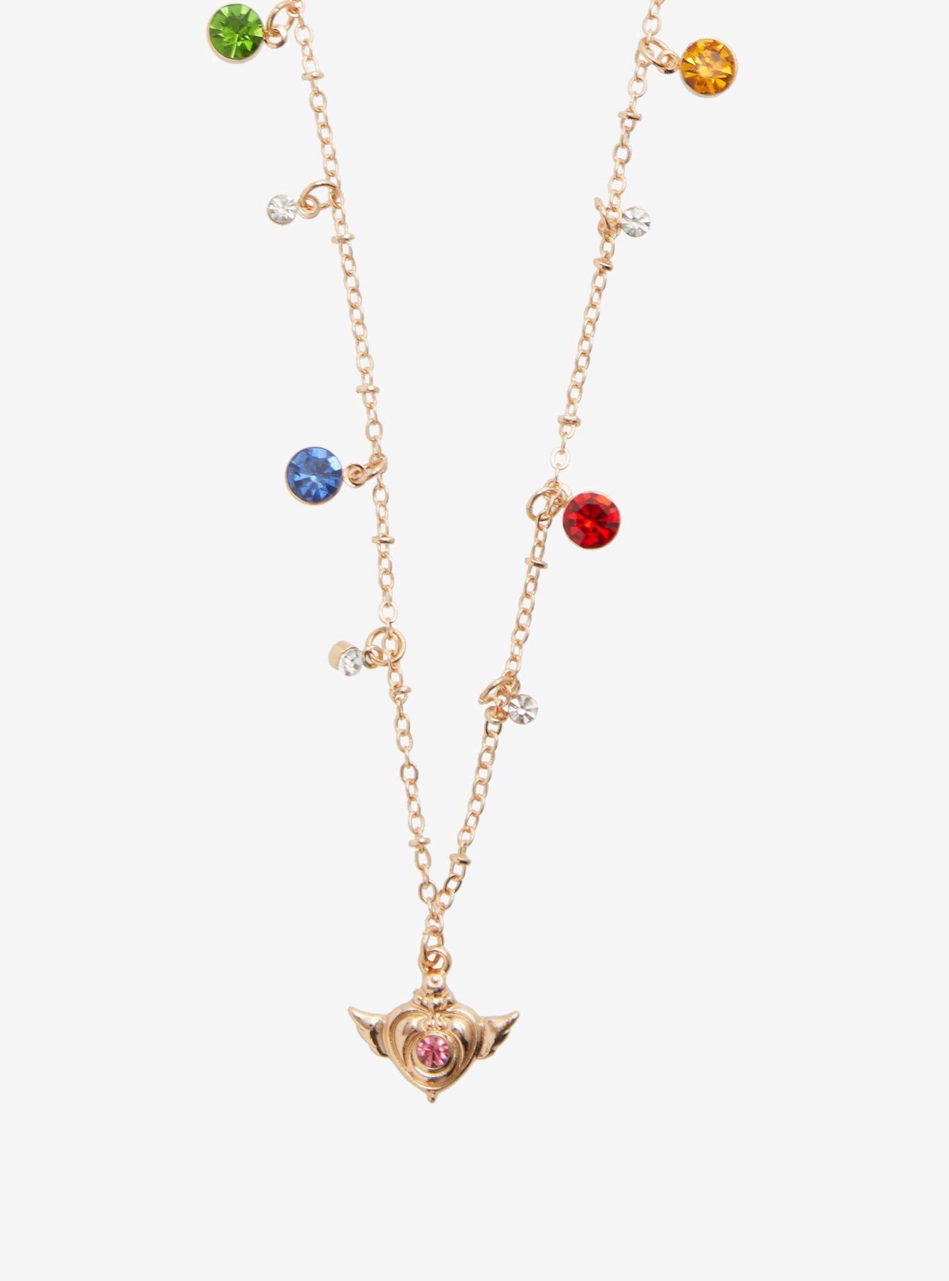 Sailor Moon Rhinestone Charm Necklace — BoxLunch Exclusive, , alternate