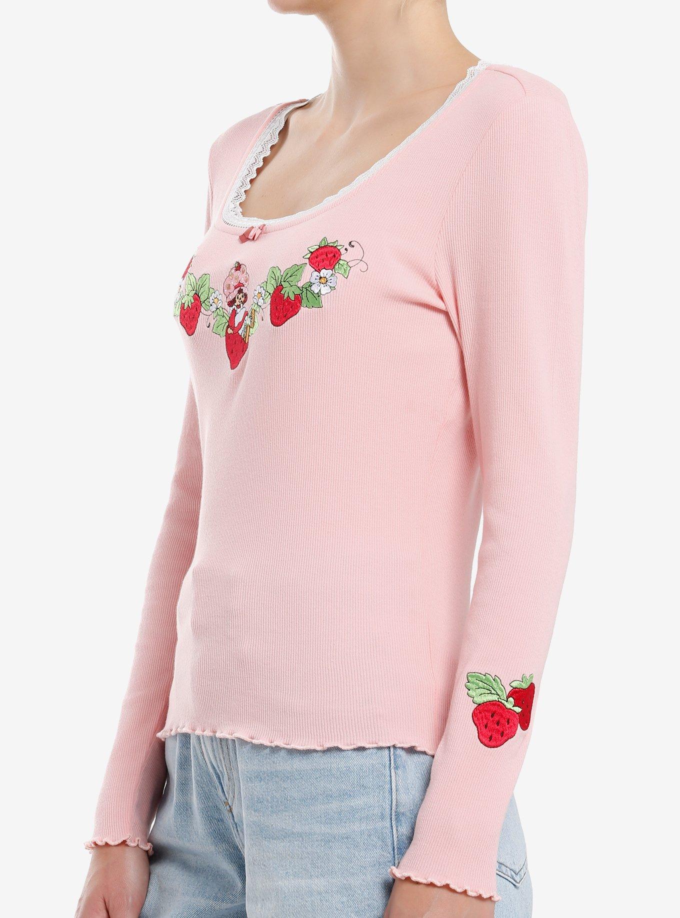 Strawberry Shortcake Embroidered Long-Sleeve Top, , hi-res