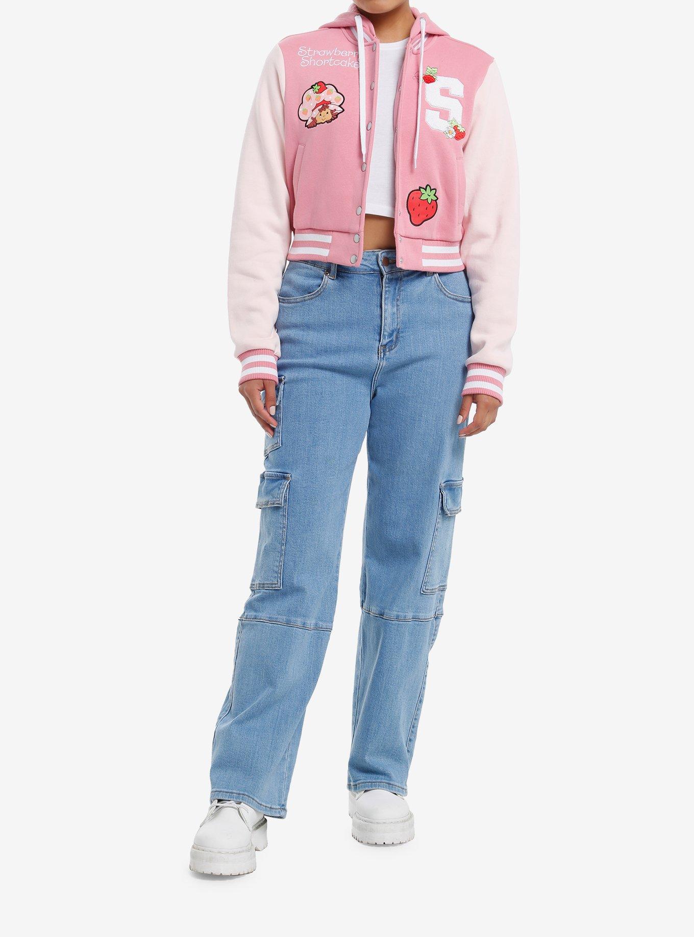 Strawberry Shortcake Pink Hooded Varsity Jacket, PINK, alternate