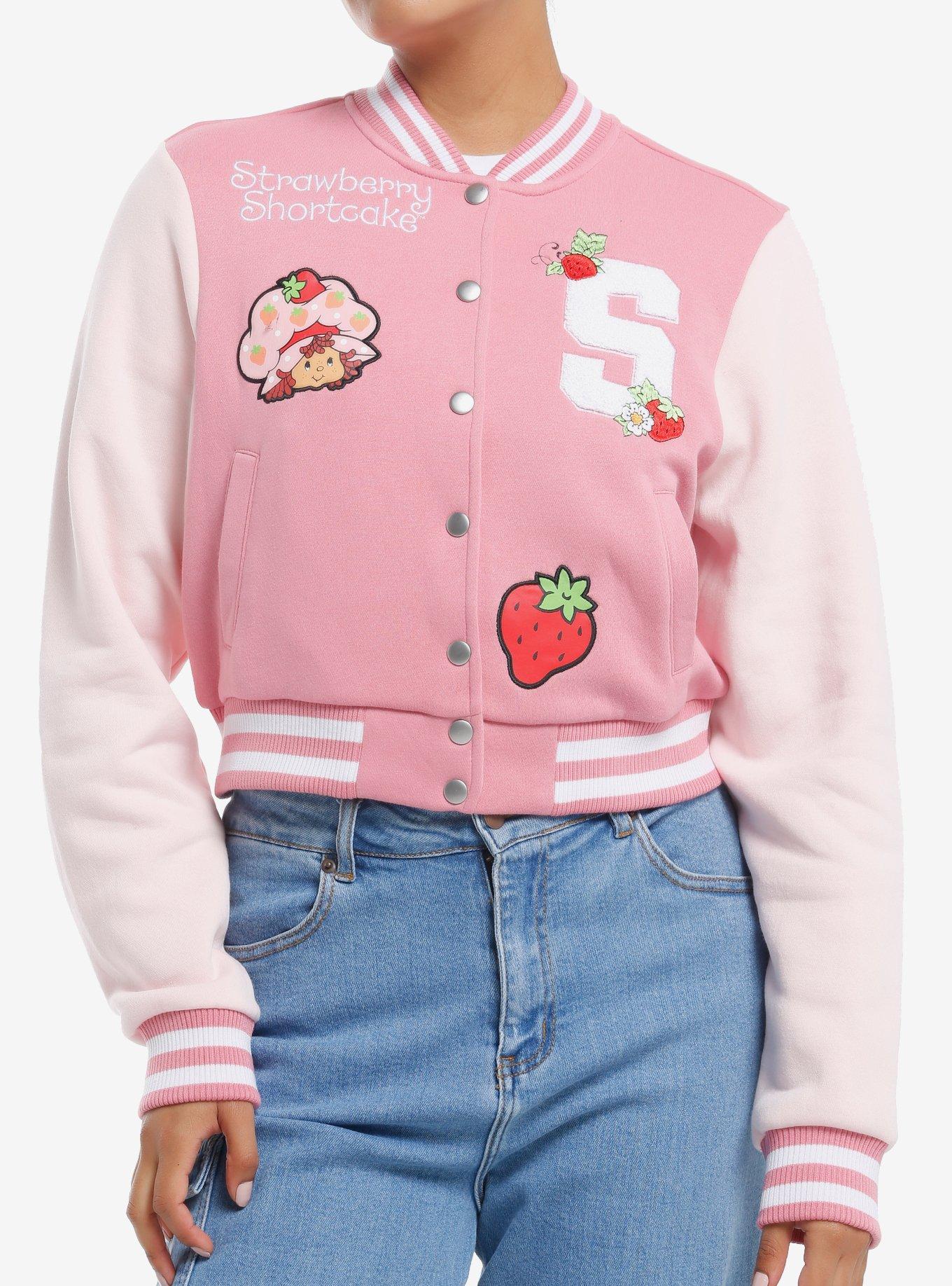 Strawberry Shortcake Pink Hooded Varsity Jacket, PINK, alternate