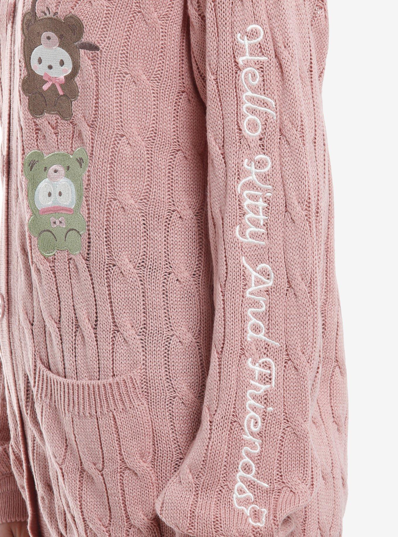 Hello Kitty And Friends Latte Bear Cable Knit Girls Cardigan, MULTI, alternate