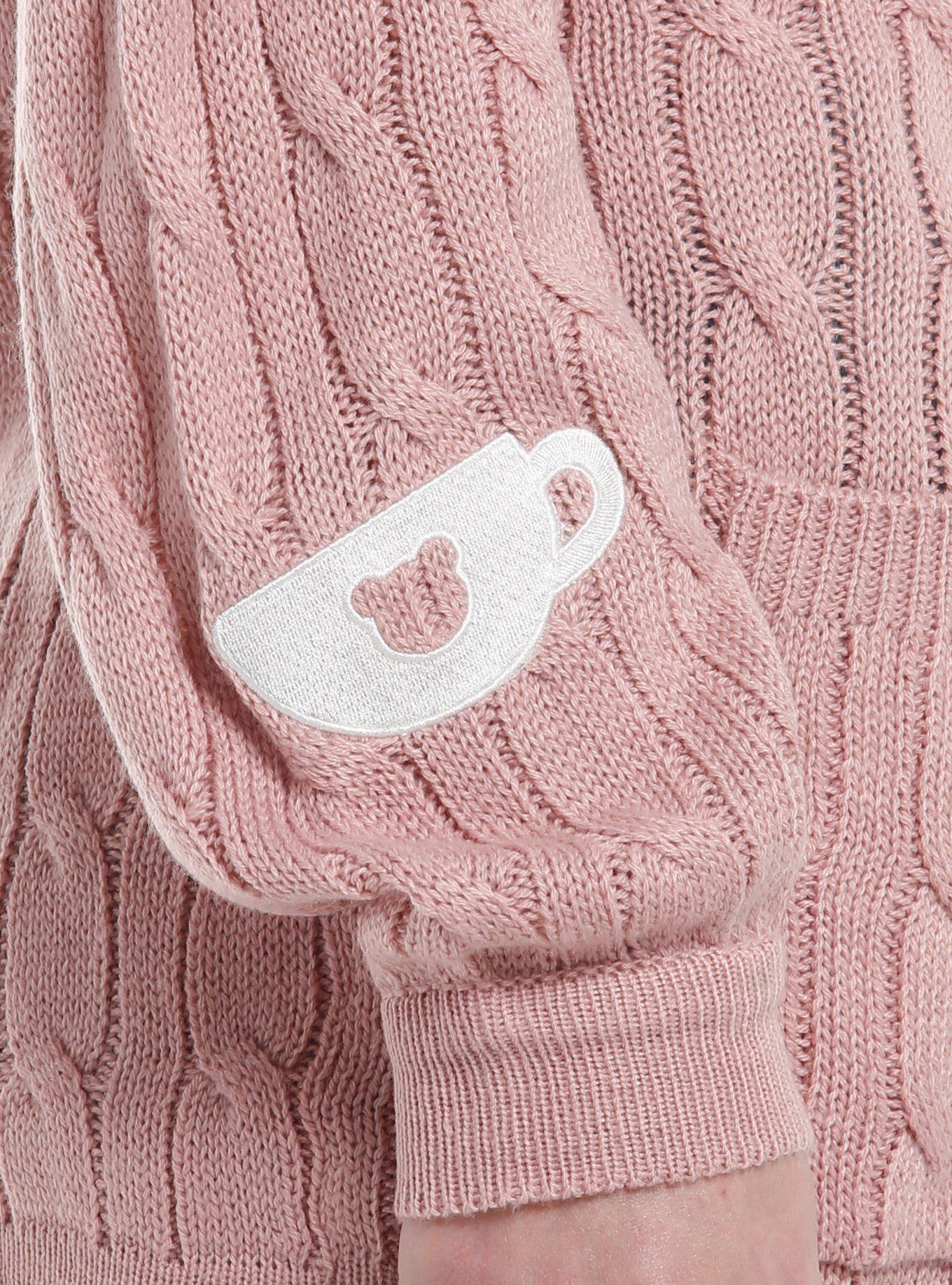 Hello Kitty And Friends Latte Bear Cable Knit Girls Cardigan, MULTI, alternate