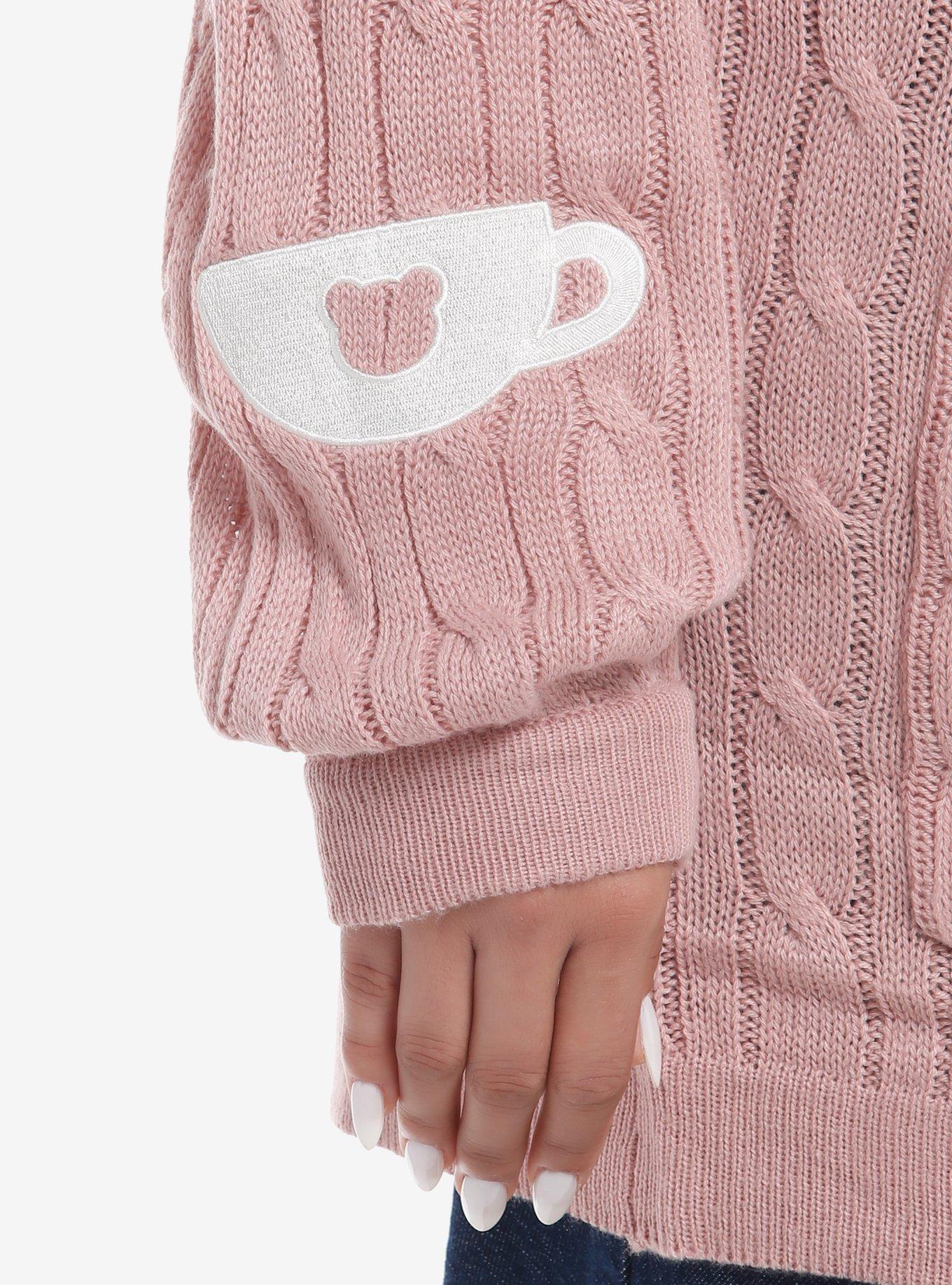 Hello Kitty And Friends Latte Bear Cable Knit Girls Cardigan Plus Size, MULTI, alternate
