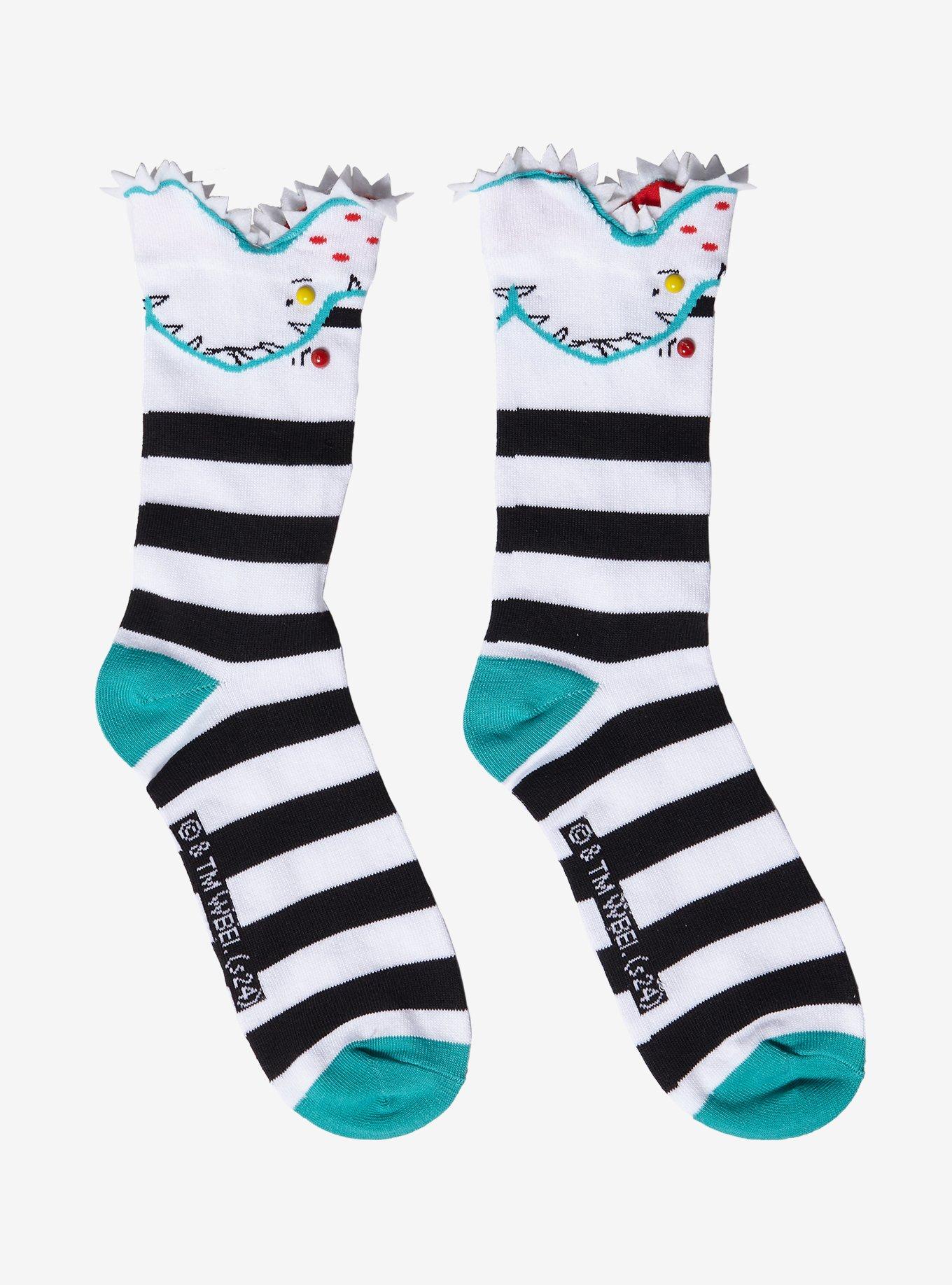 Beetlejuice Sandworm Biting Ankle socks, , alternate