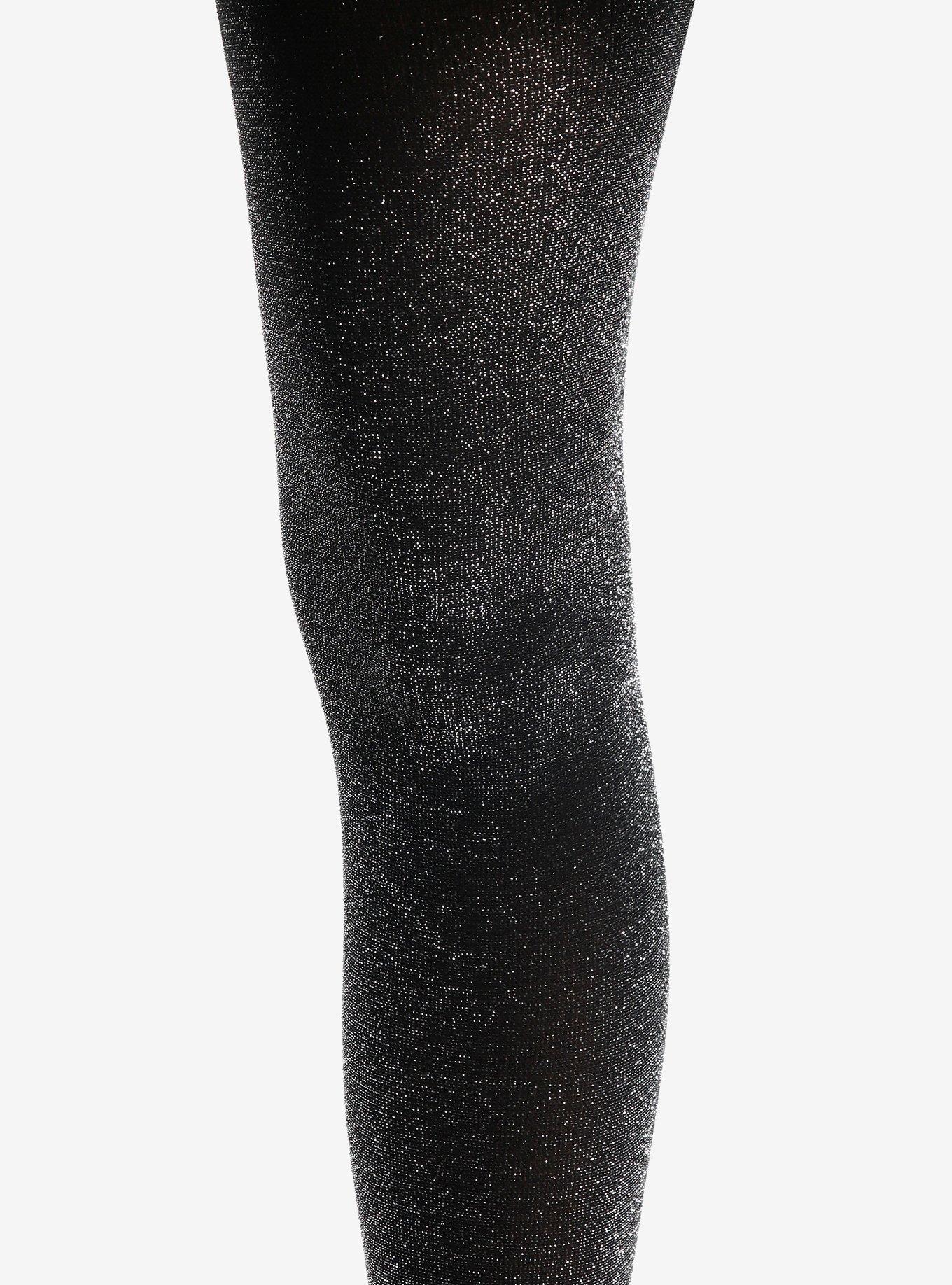 Black & Silver Lurex Tights