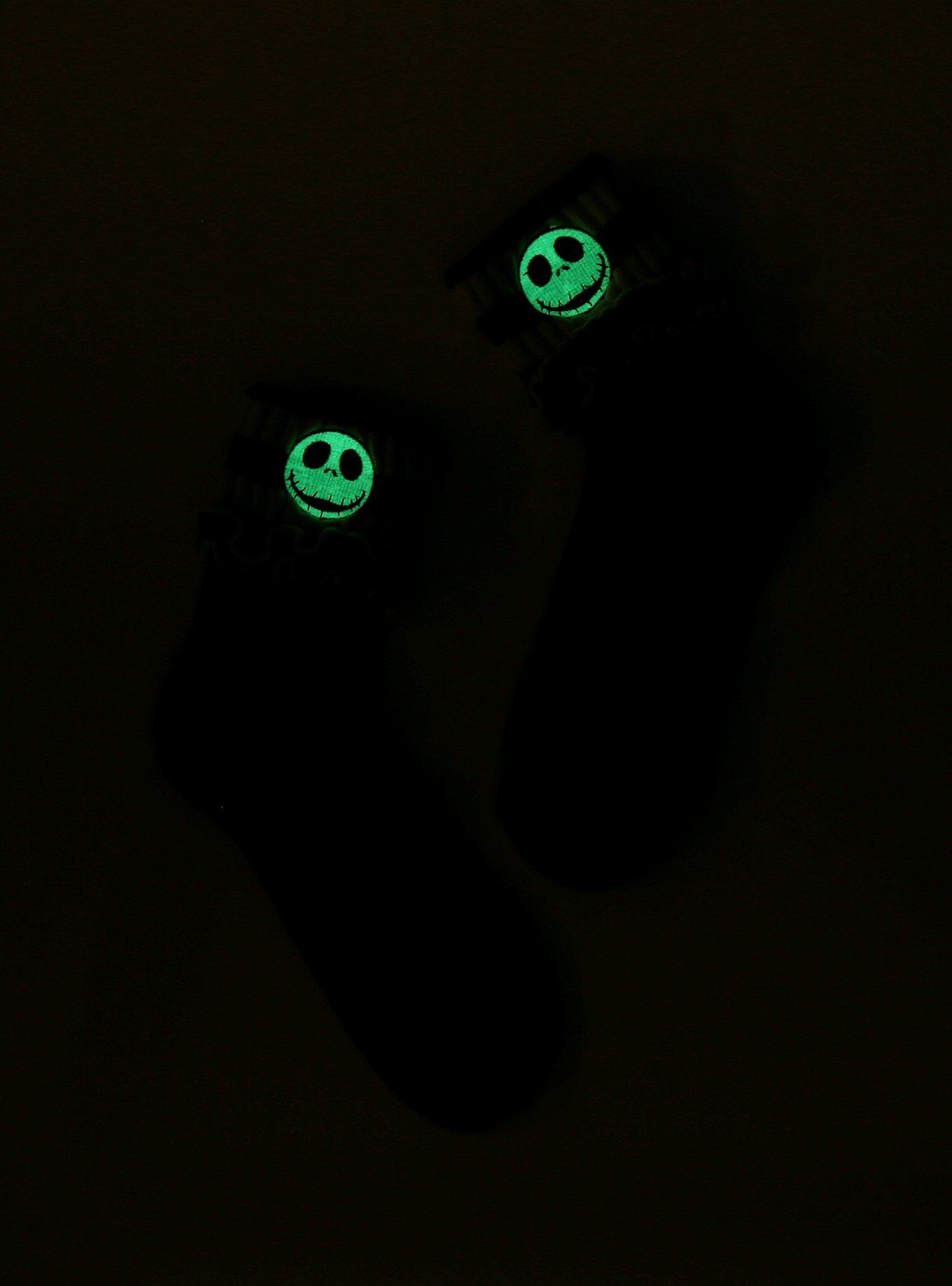 The Nightmare Before Christmas Jack Stripe Glow-In-The-Dark Ankle Socks, , alternate