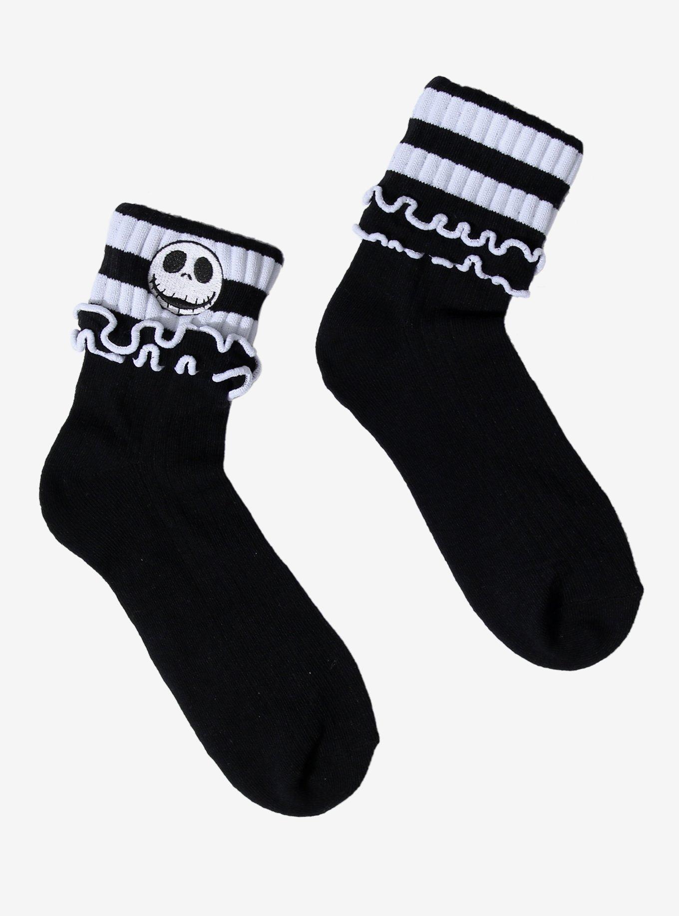 The Nightmare Before Christmas Jack Stripe Glow-In-The-Dark Ankle Socks, , alternate