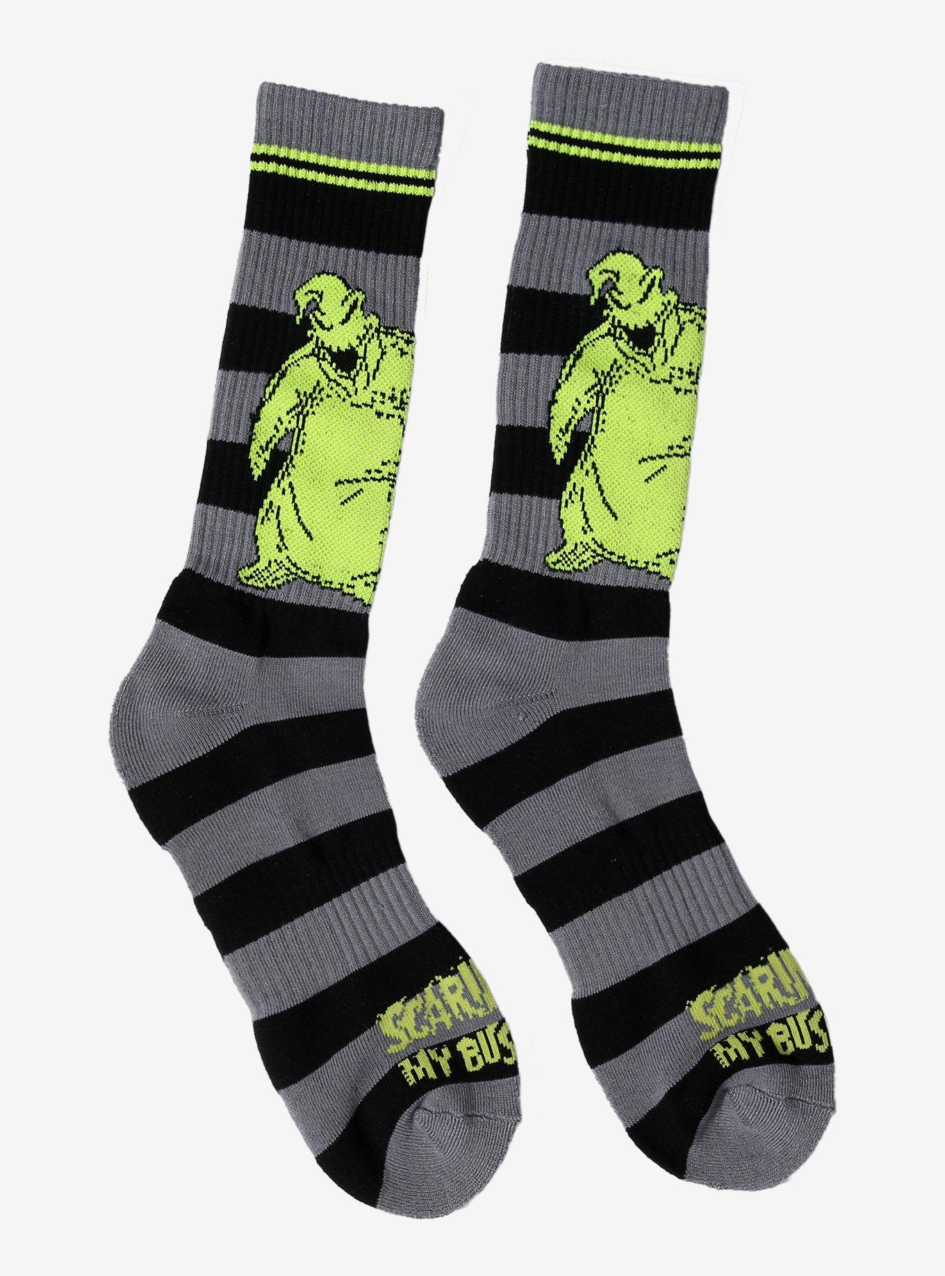 The Nightmare Before Christmas Oogie Boogie Glow-In-The-Dark Crew Socks, , alternate