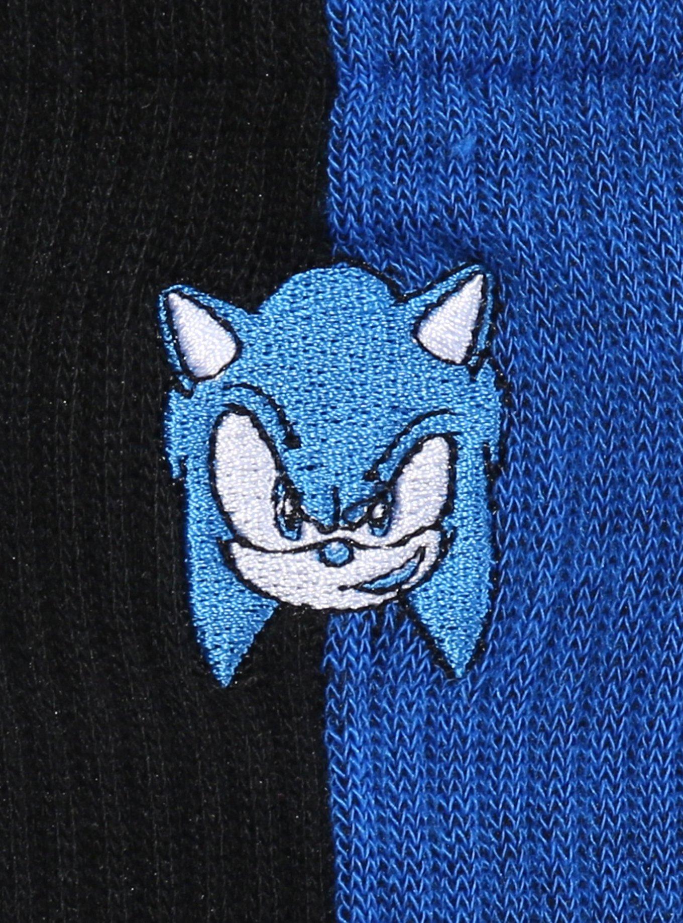 Sonic The Hedgehog Blue & Black Split Crew Socks, , hi-res