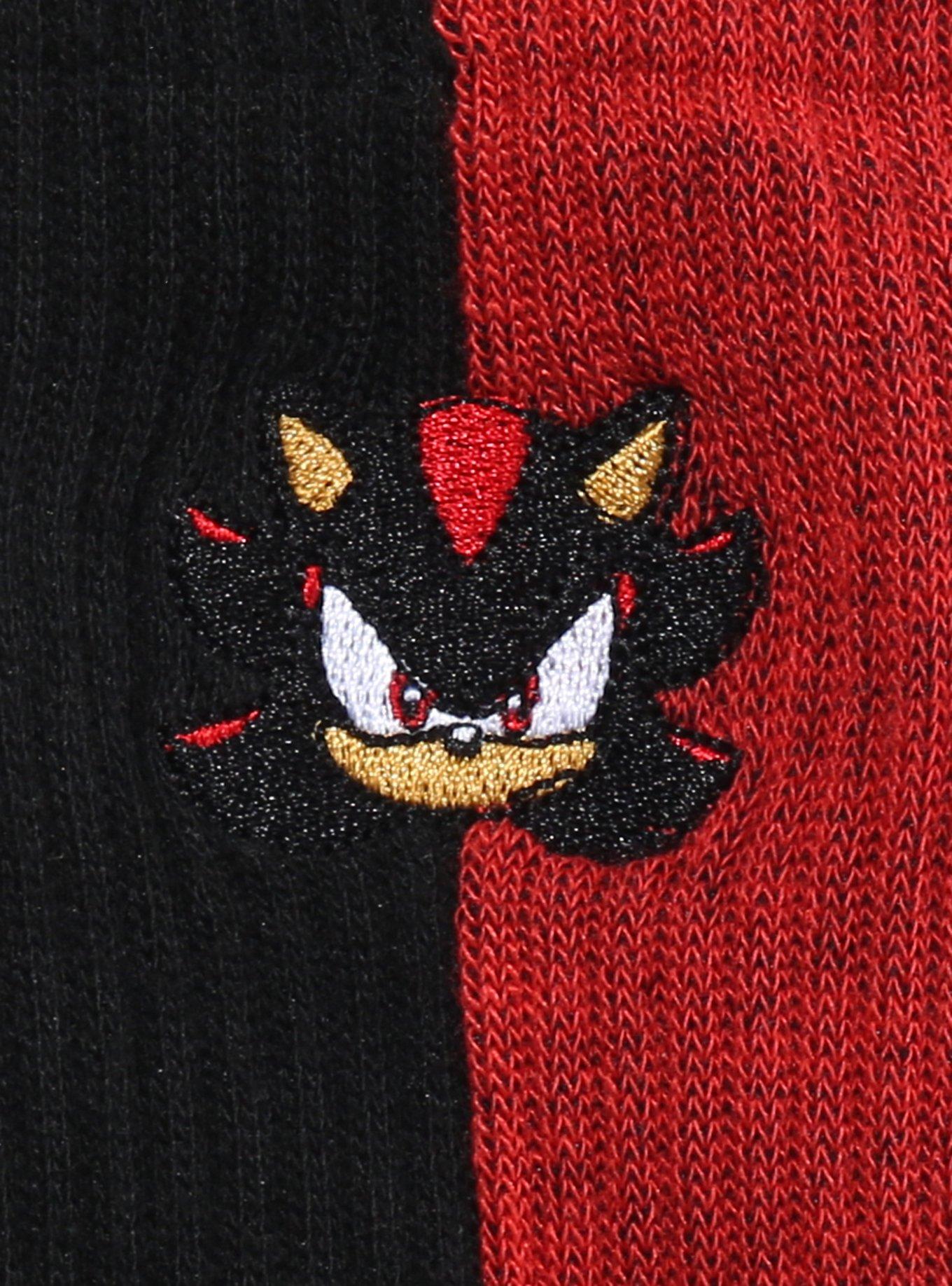 Sonic The Hedgehog Shadow Red & Black Split Crew Socks, , hi-res