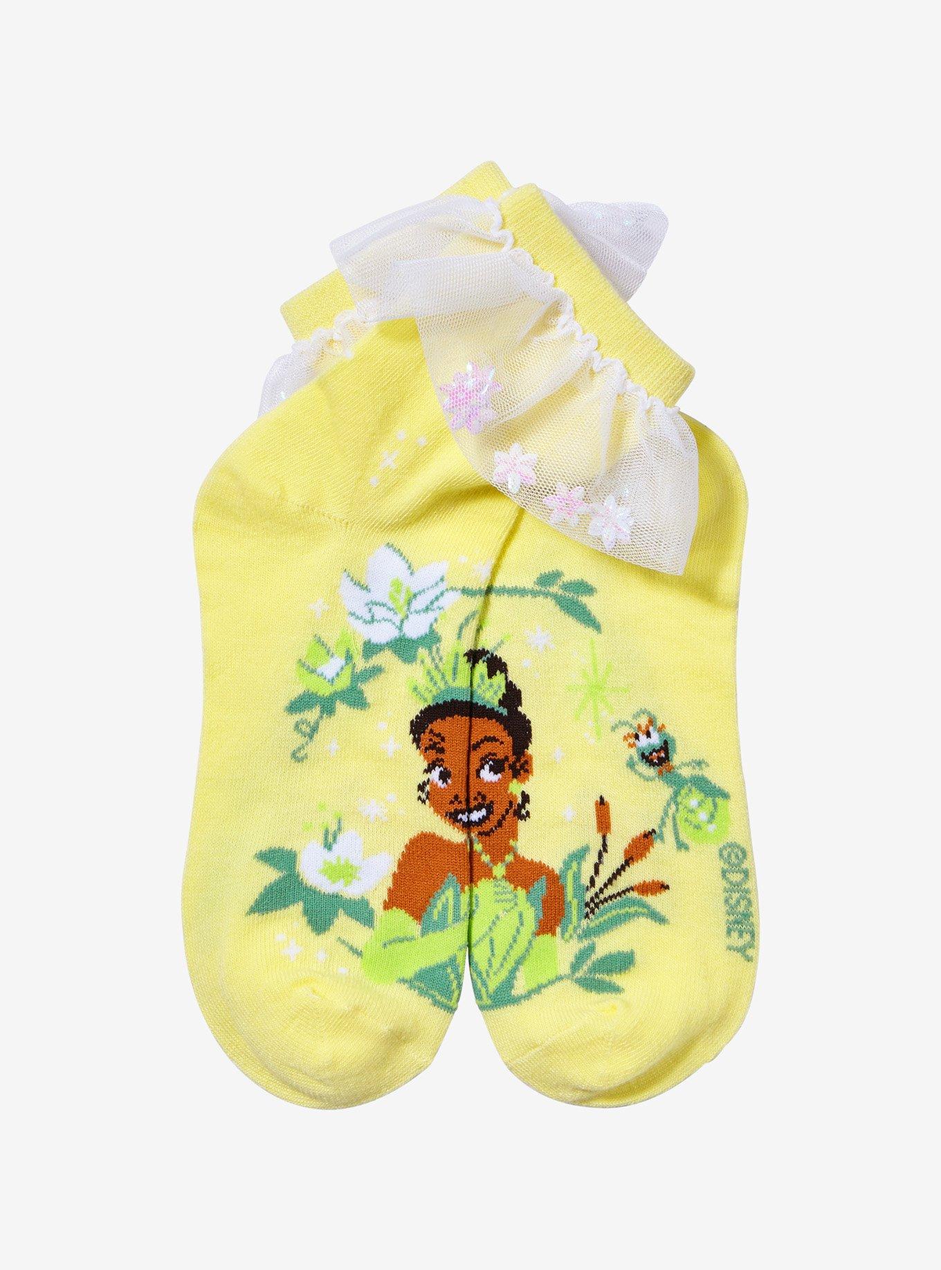 Disney The Princess And The Frog Tiana Ruffle Ankle Socks, , alternate