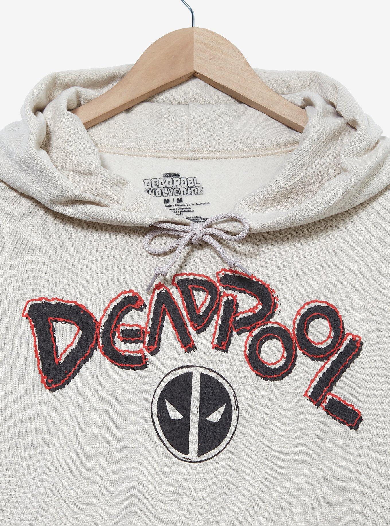 Marvel Deadpool & Wolverine Doodle Icons Hoodie — BoxLunch Exclusive, OATMEAL, alternate